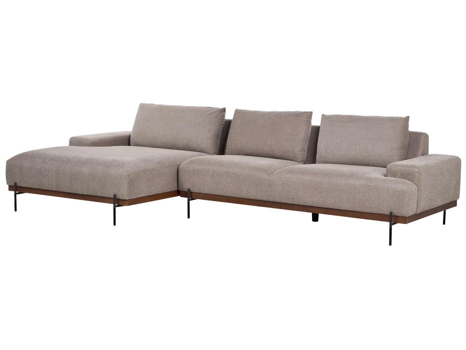 Canapé d'angle à droite en tissu Marron clair L316cmxl146cmxH79cm FLOYD