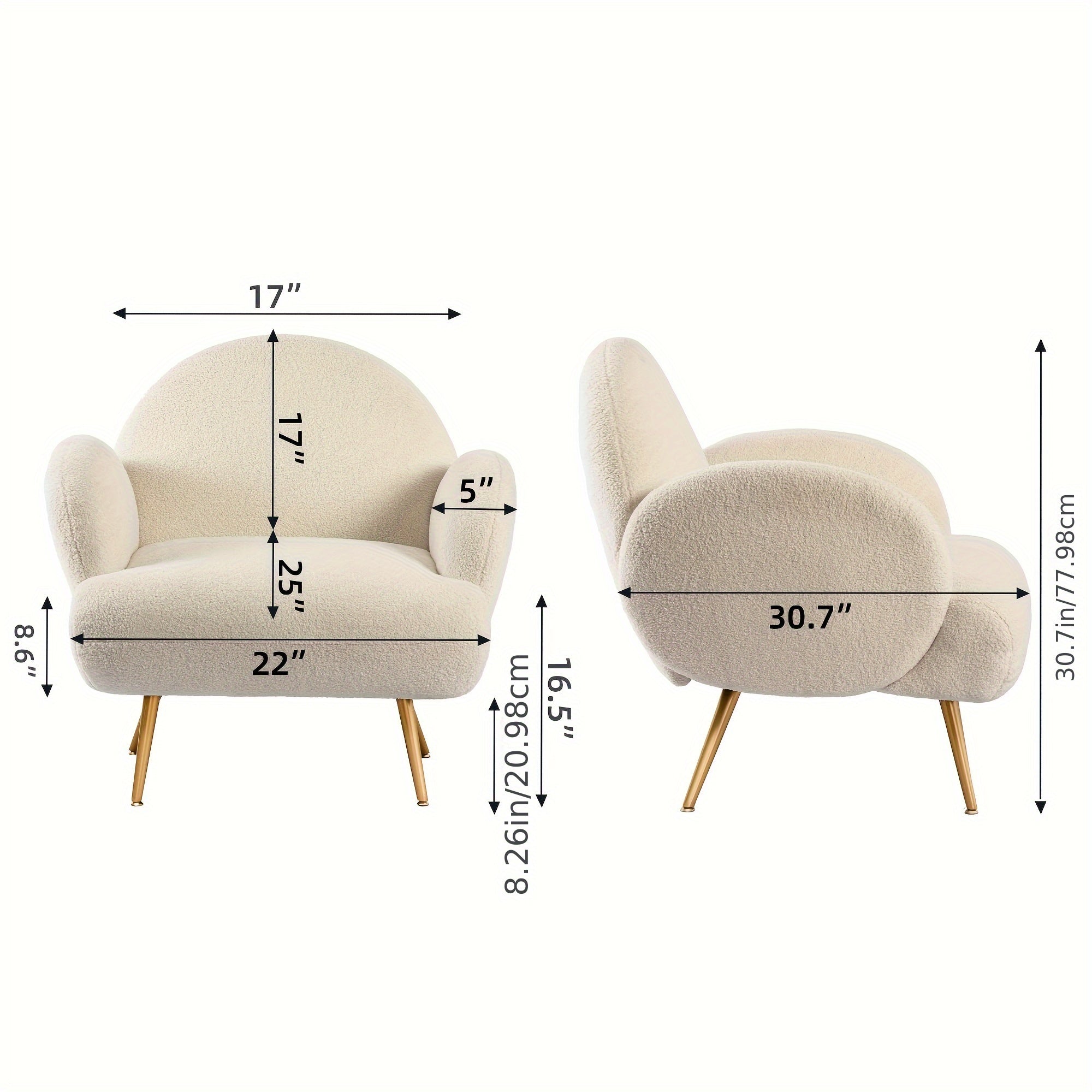 Fauteuil SUPER DESIGN pied en métal Doré SHEE