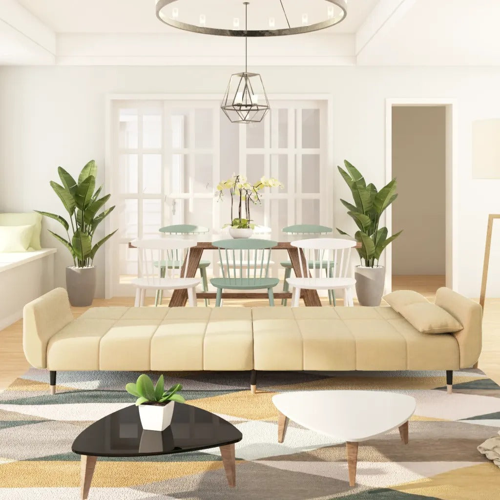 Canapé-Lit 2 places avec coussins L220cmxl84,5cmxH69cm DREW