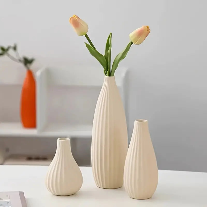 Ensemble de 3 Vases en Céramique Boho Chic LIWA