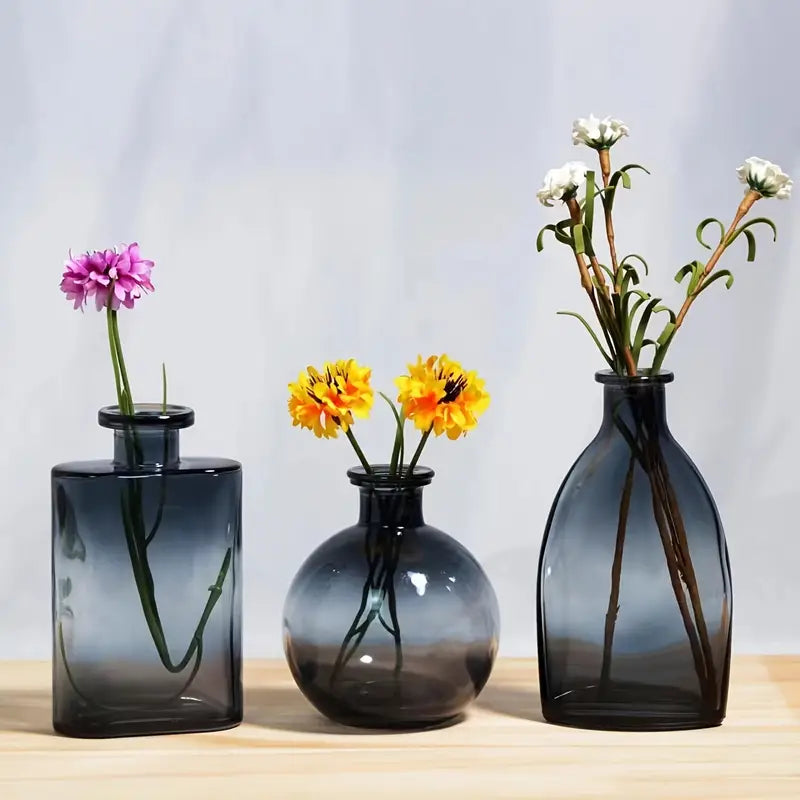 Lot de 3 vases géométriques en verre KOS