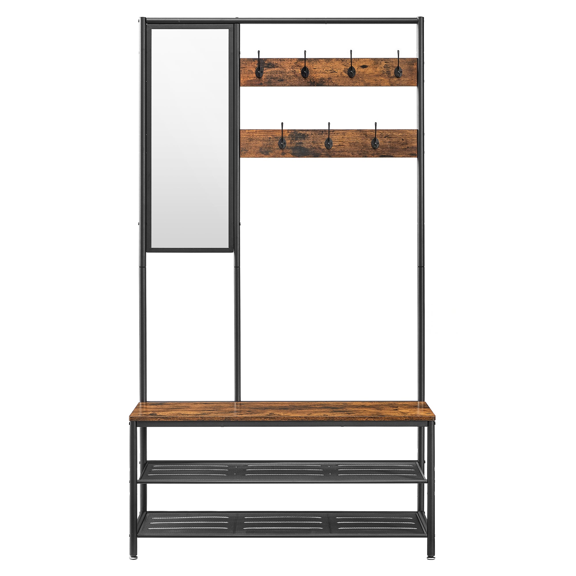 Armoire D'entrée, Miroir, Banc et rangement chaussures L98xl35xH180cm JELO