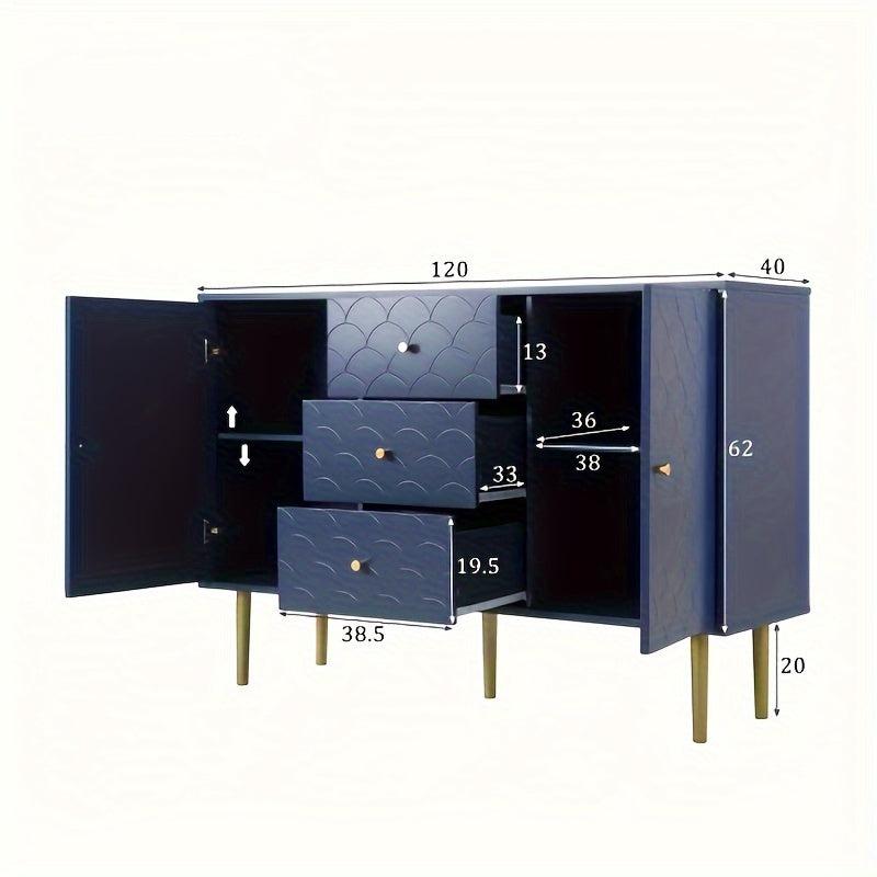 Commode Bleu Marine L120cmxl40cmxH82cm ALINE