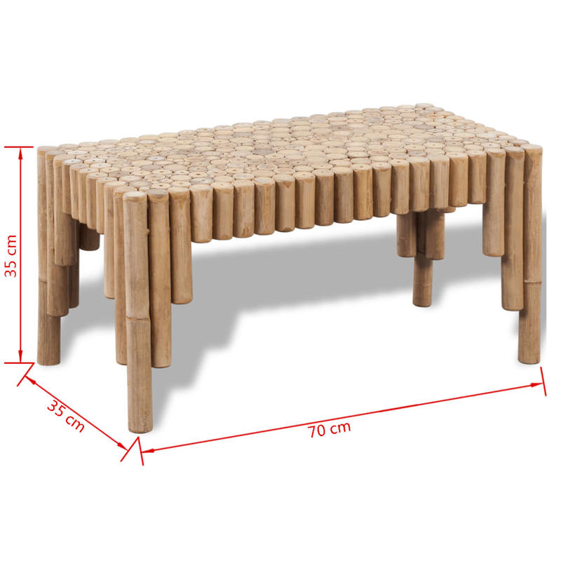 Table Basse Bambou L70xl35xH35cm LOUNA