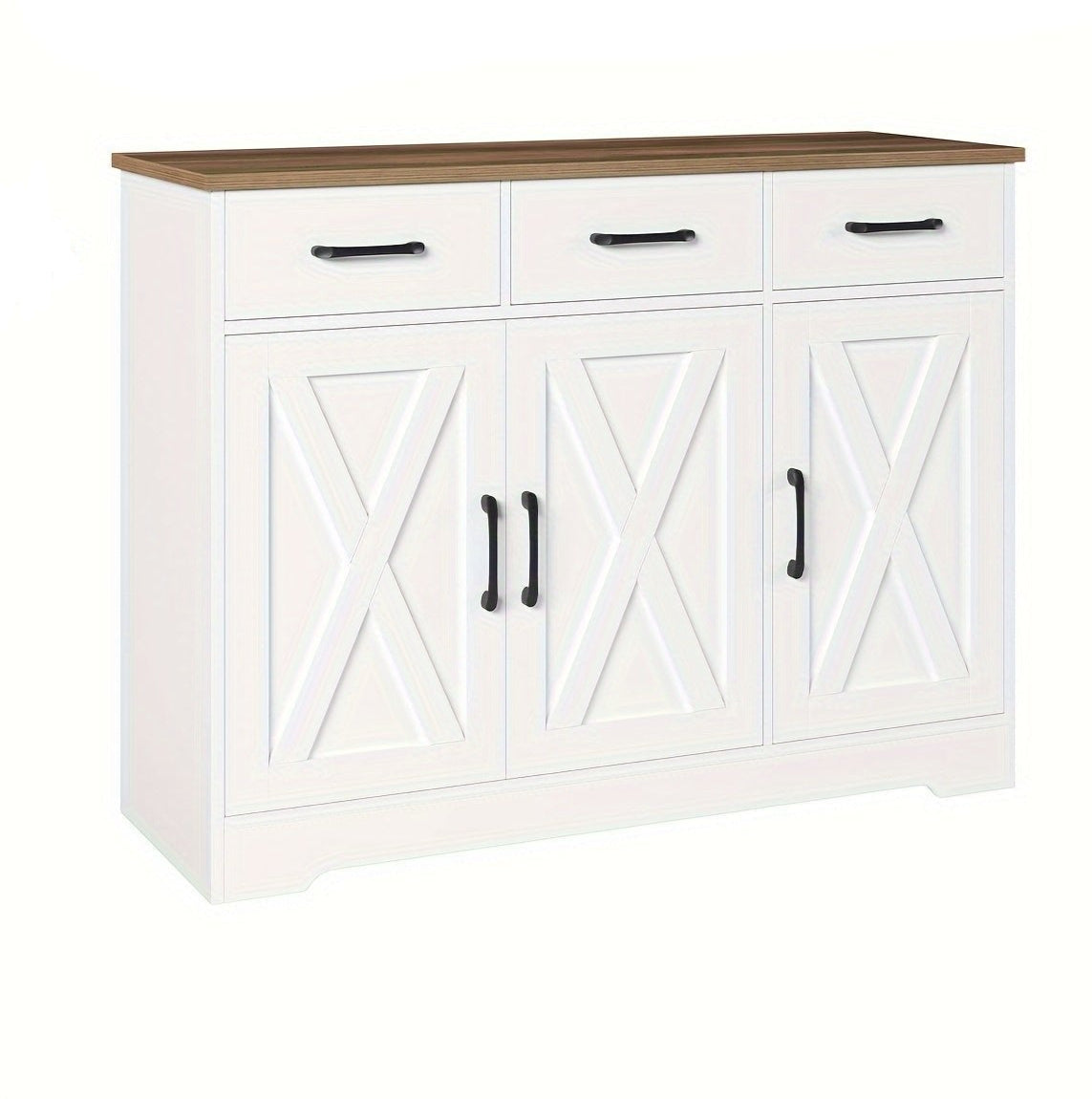 Buffet Finition Bois Blanc L108xl38,5xH81cm KEAL