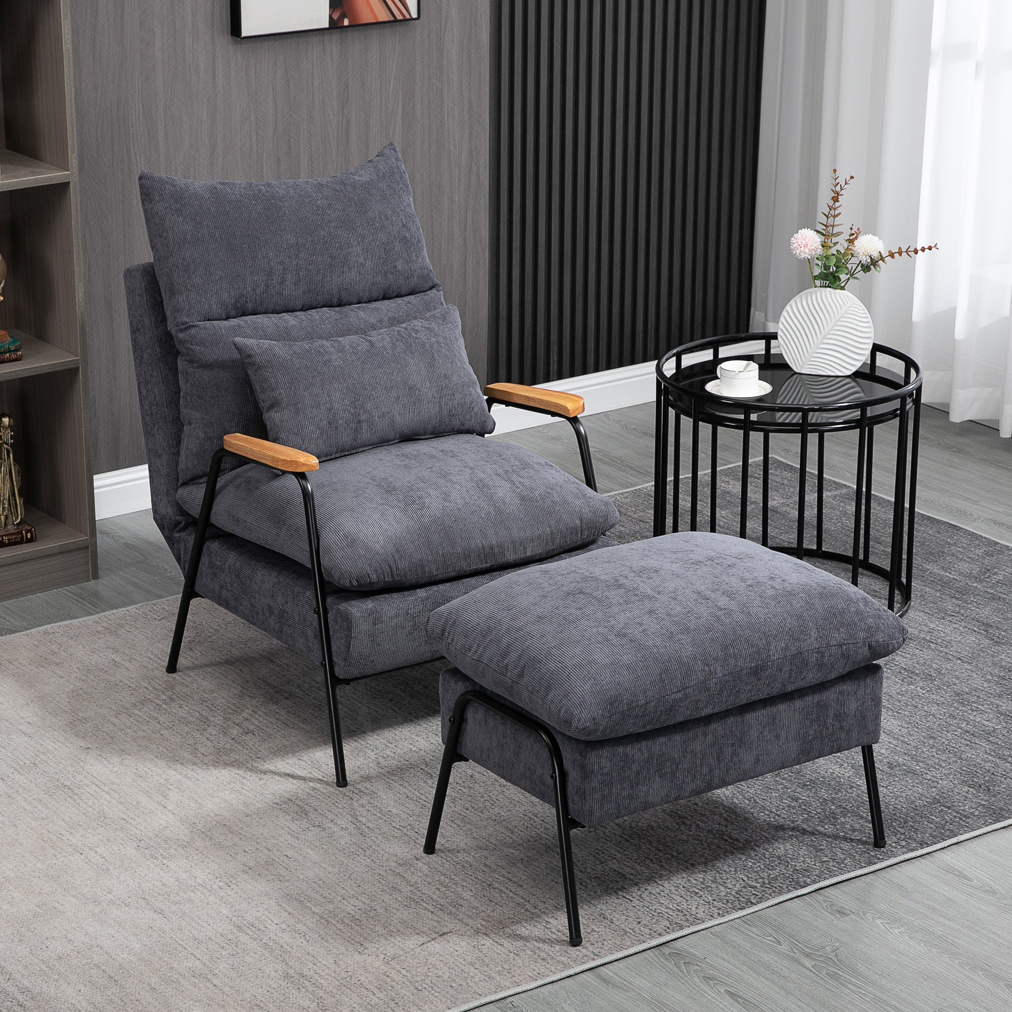 Fauteuil Lounge Neo-rétro avec Repose-Pieds GORA