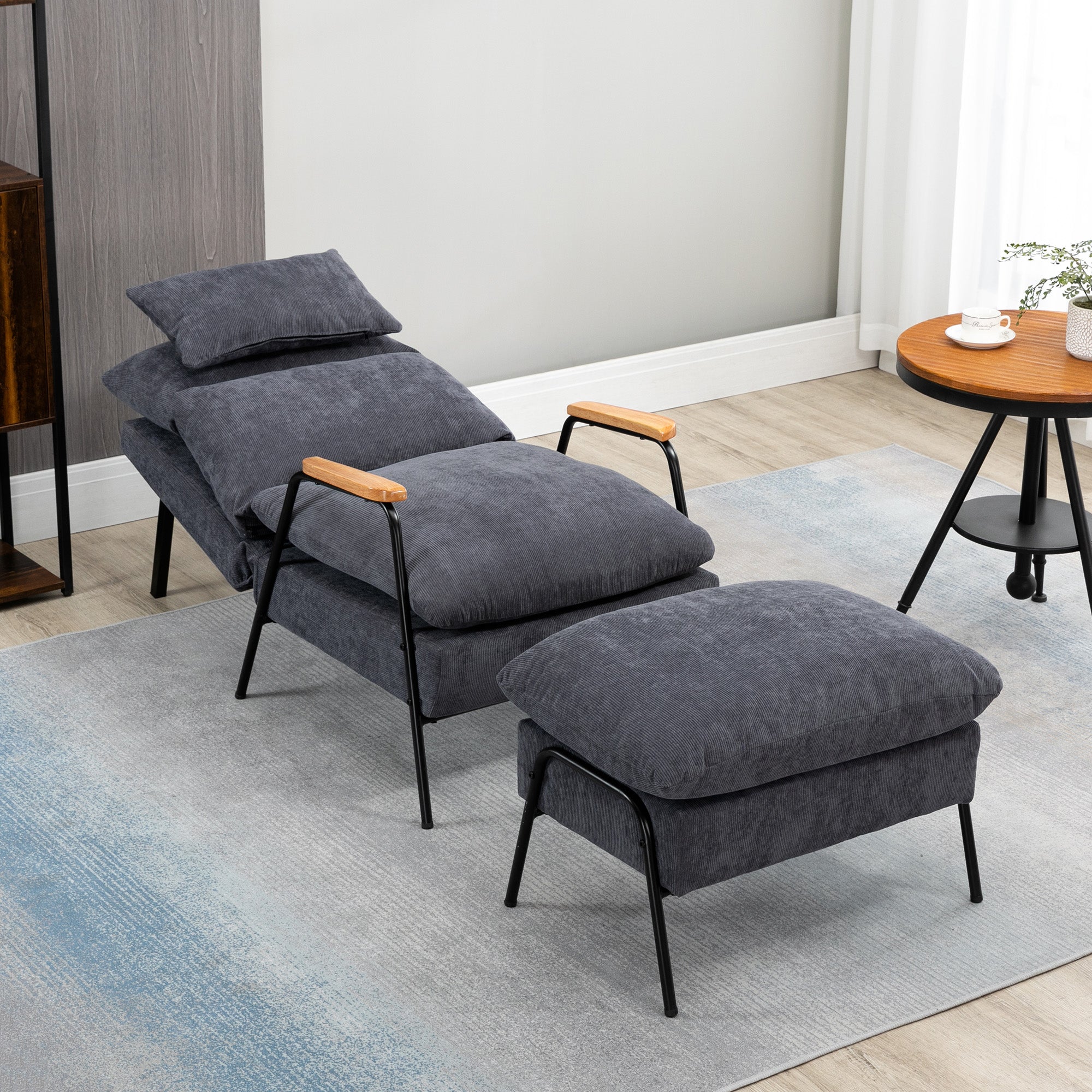 Fauteuil Lounge Neo-rétro avec Repose-Pieds GORA