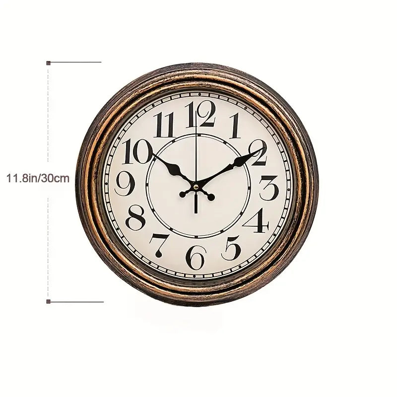 Horloge Murale Vintage Style Bronze D30cm AZRA