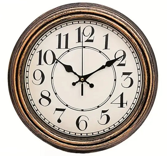 Horloge Murale Vintage Style Bronze D30cm AZRA