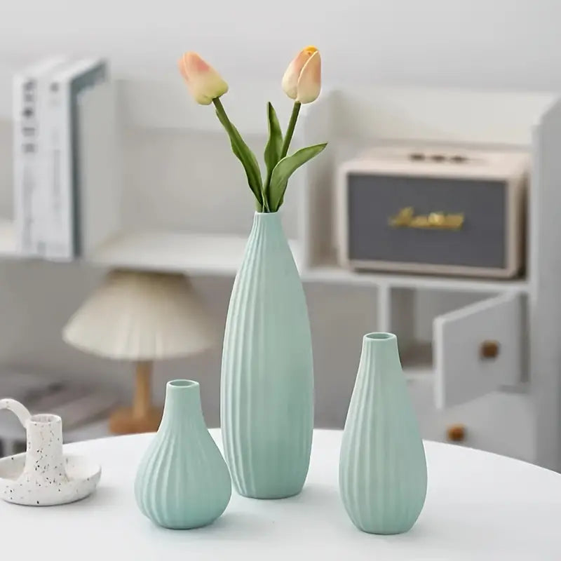 Ensemble de 3 Vases en Céramique Boho Chic LIWA