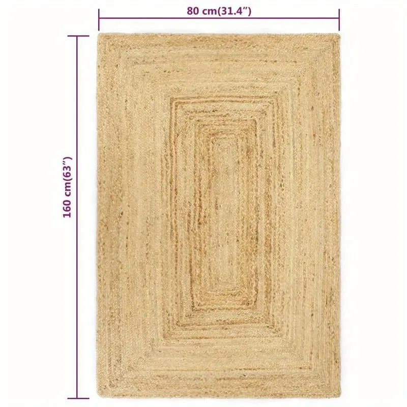 Tapis fait main en jute naturel l80xL160cm LILA