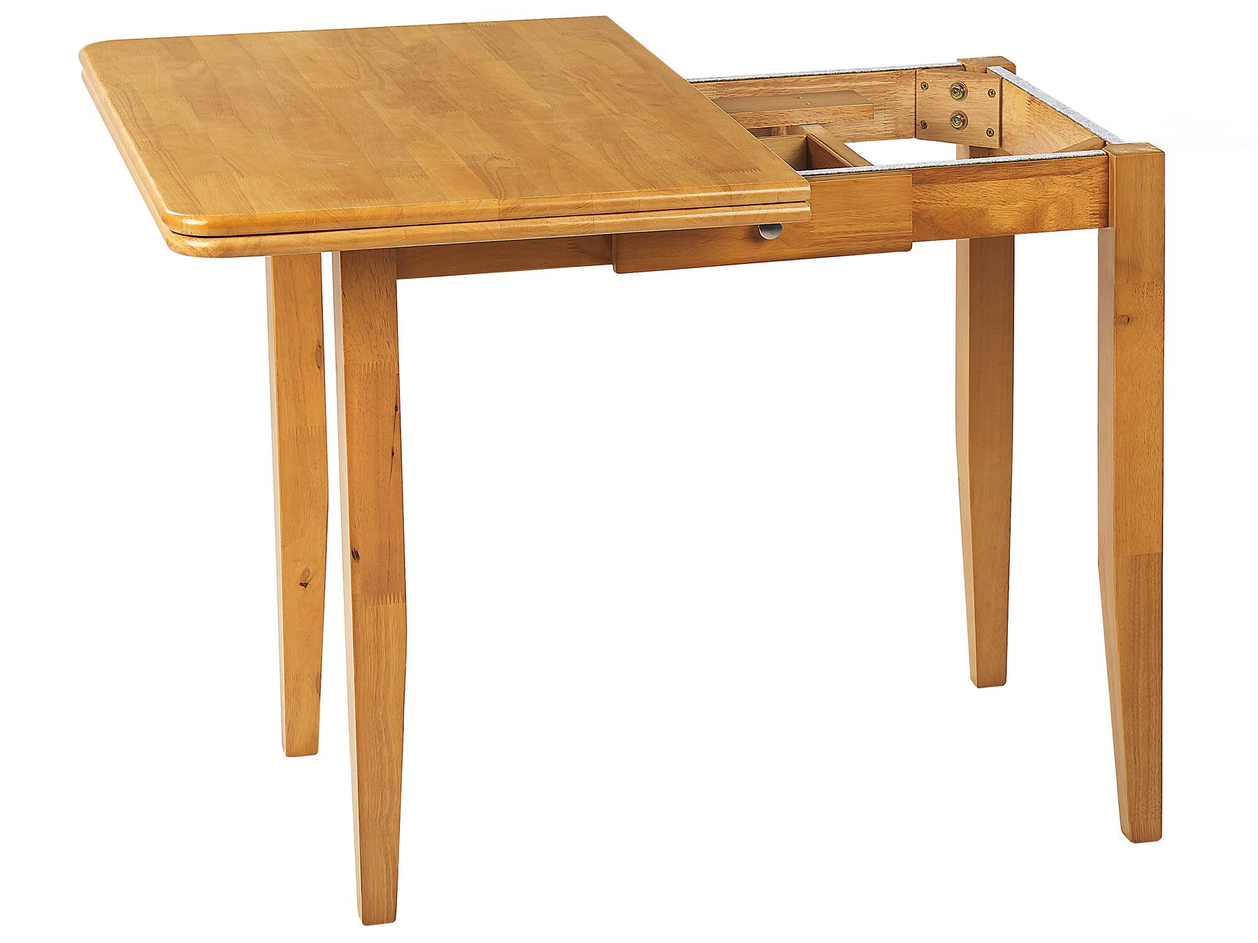 Table à manger extensible en bois d'hévéa Marron de L90cm à L120cm MASIO