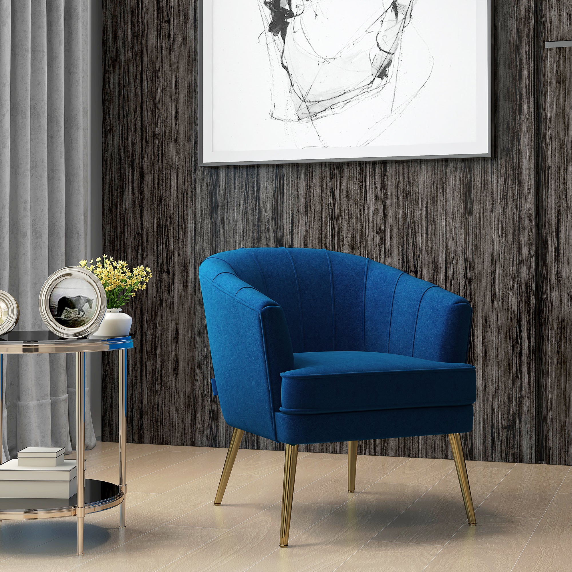 Fauteuil Lounge en Velours KARLA