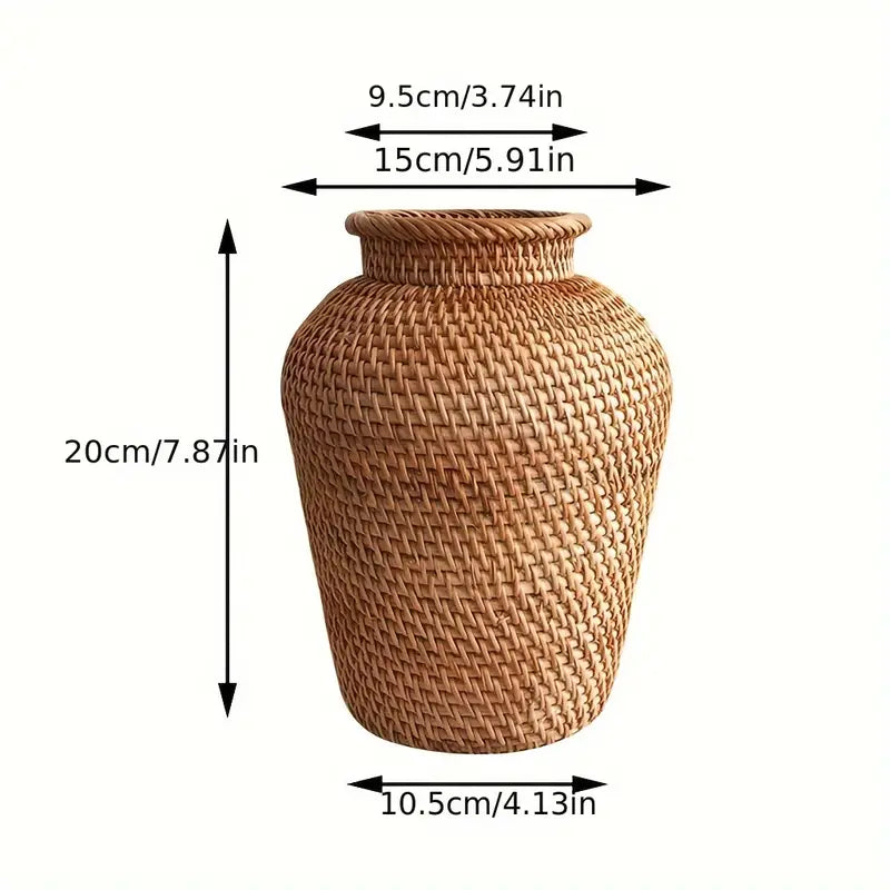 Vase en bambou tissé à la main l10.5xH20cm DAGA