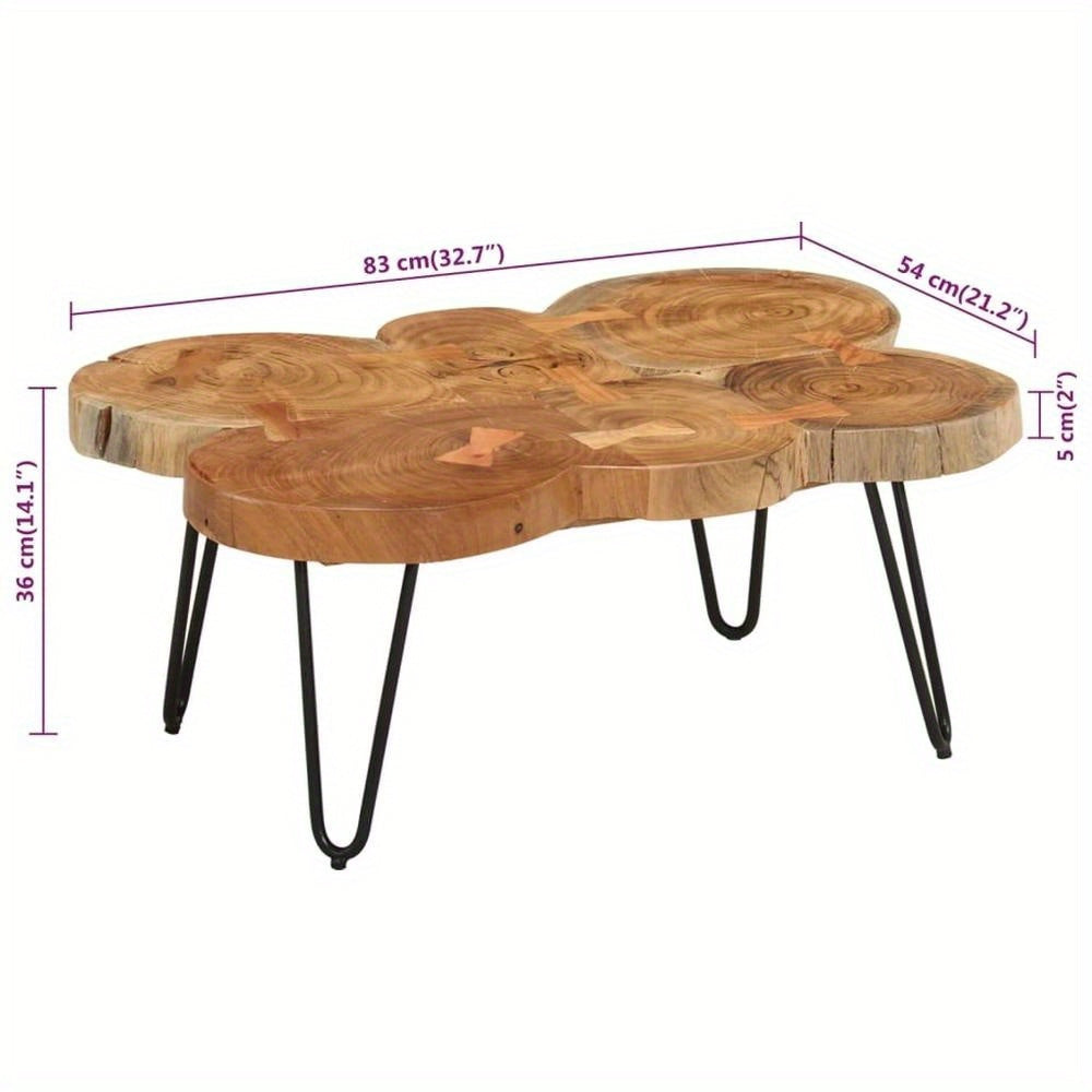 Table Basse Bois D'acacia Massif L83xl54xH36cm VAHIA