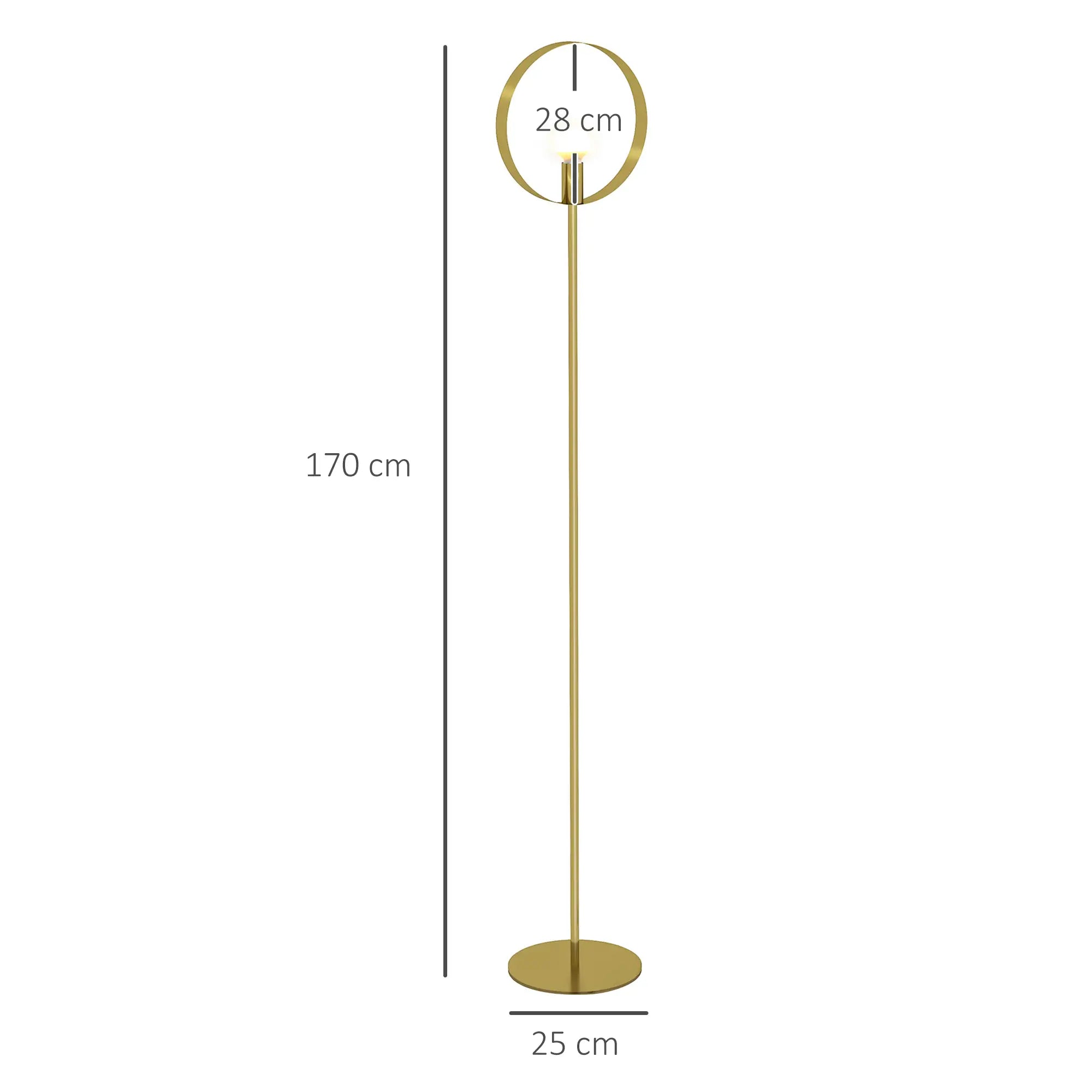 Lampadaire anneau en métal Doré l25cmxH170cm LYDI