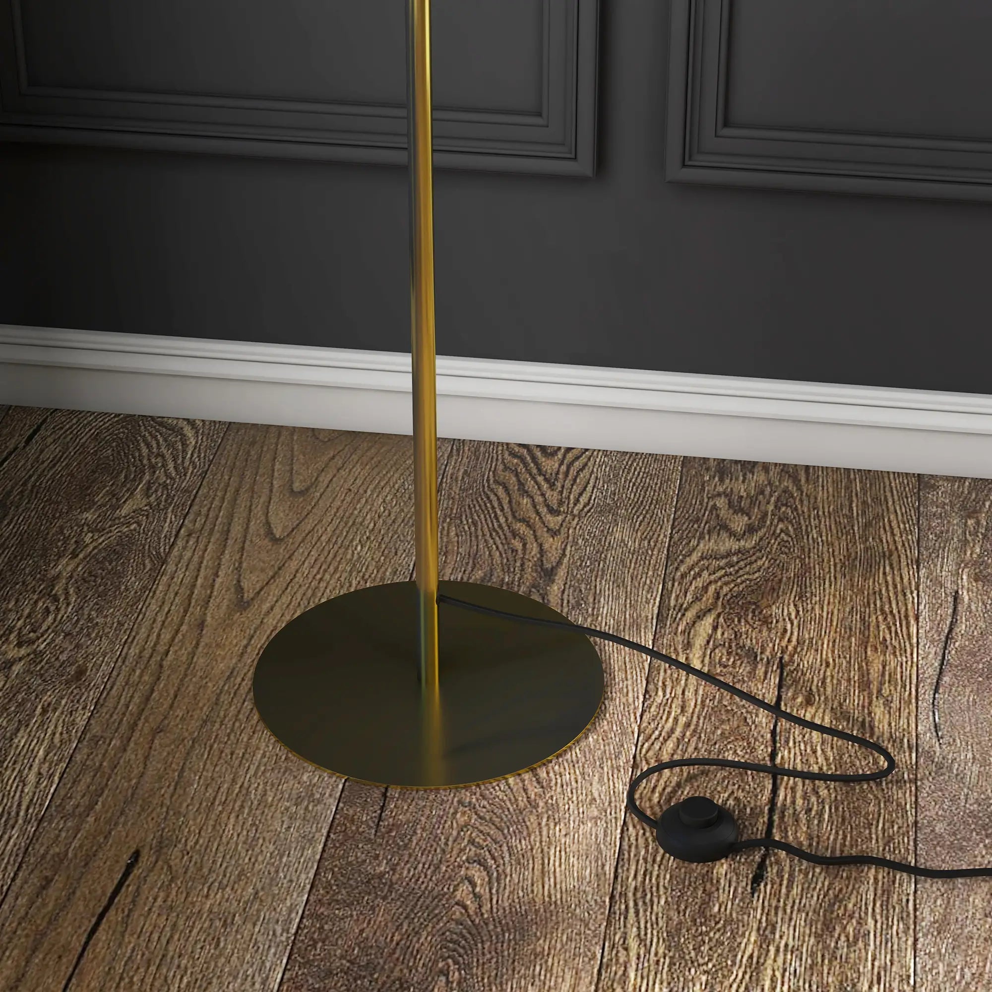 Lampadaire anneau en métal Doré l25cmxH170cm LYDI