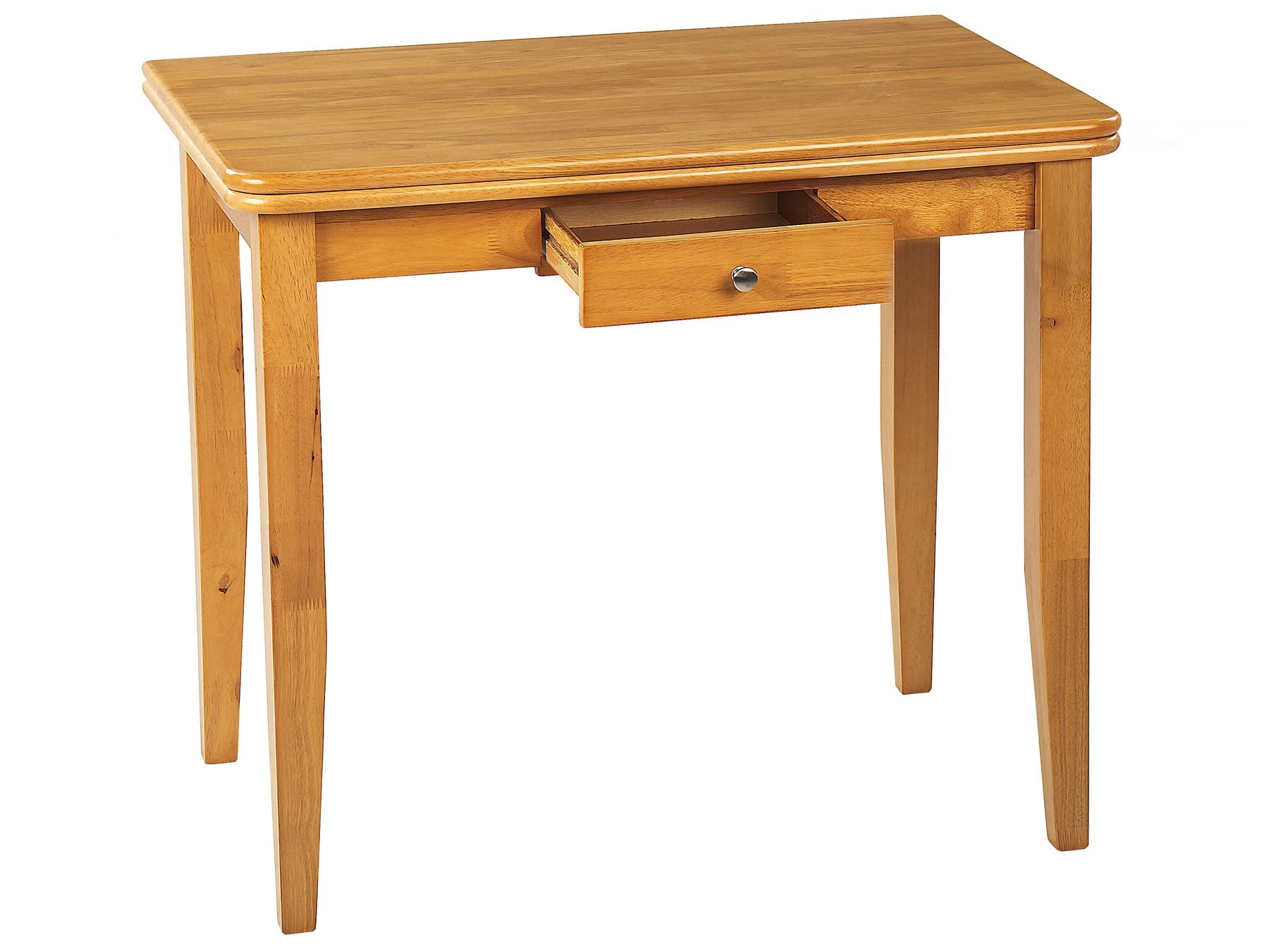 Table à manger extensible en bois d'hévéa Marron de L90cm à L120cm MASIO