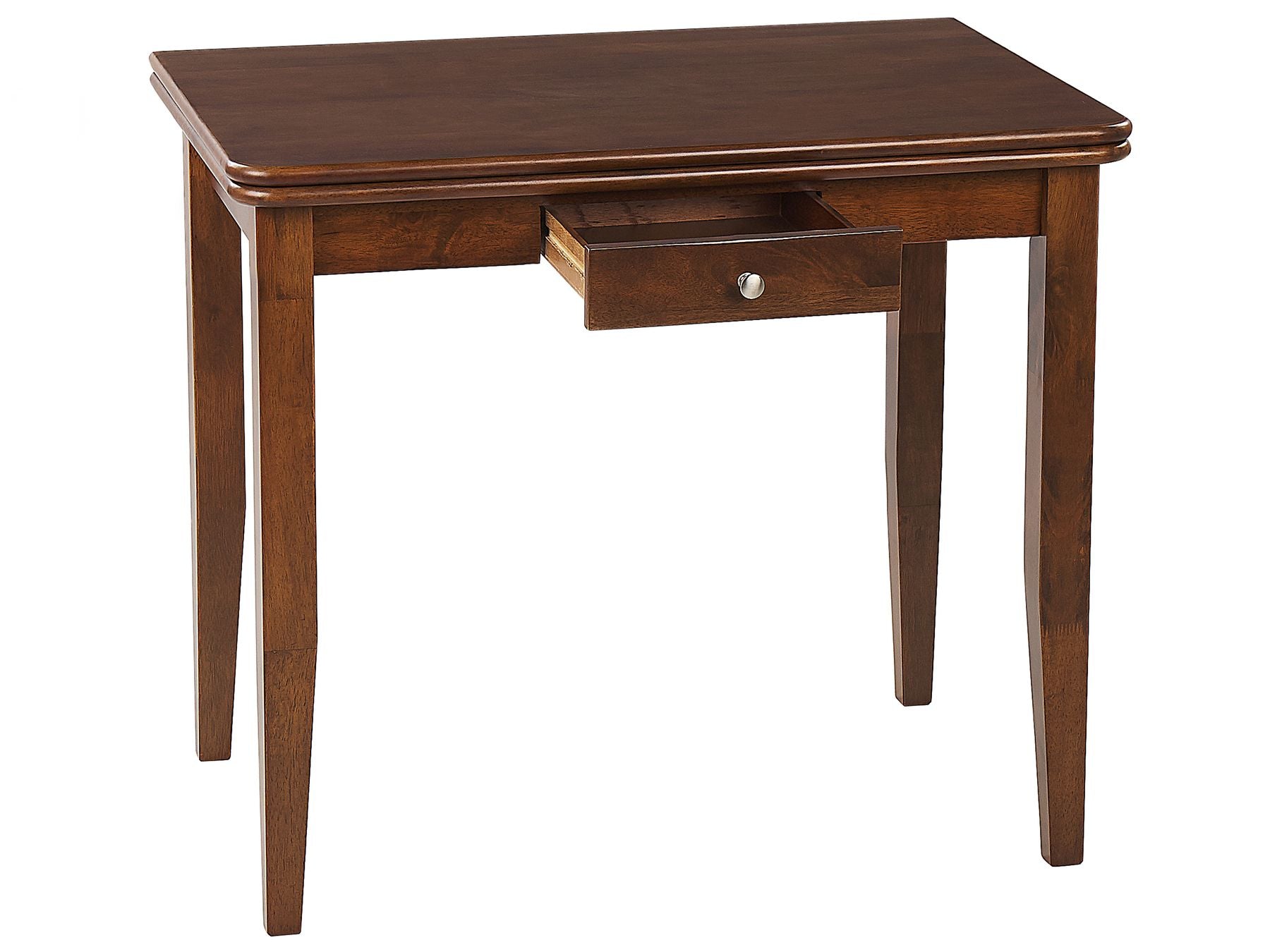 Table à manger extensible en bois d'hévéa Marron foncé de L90cm à L120cm MASIO