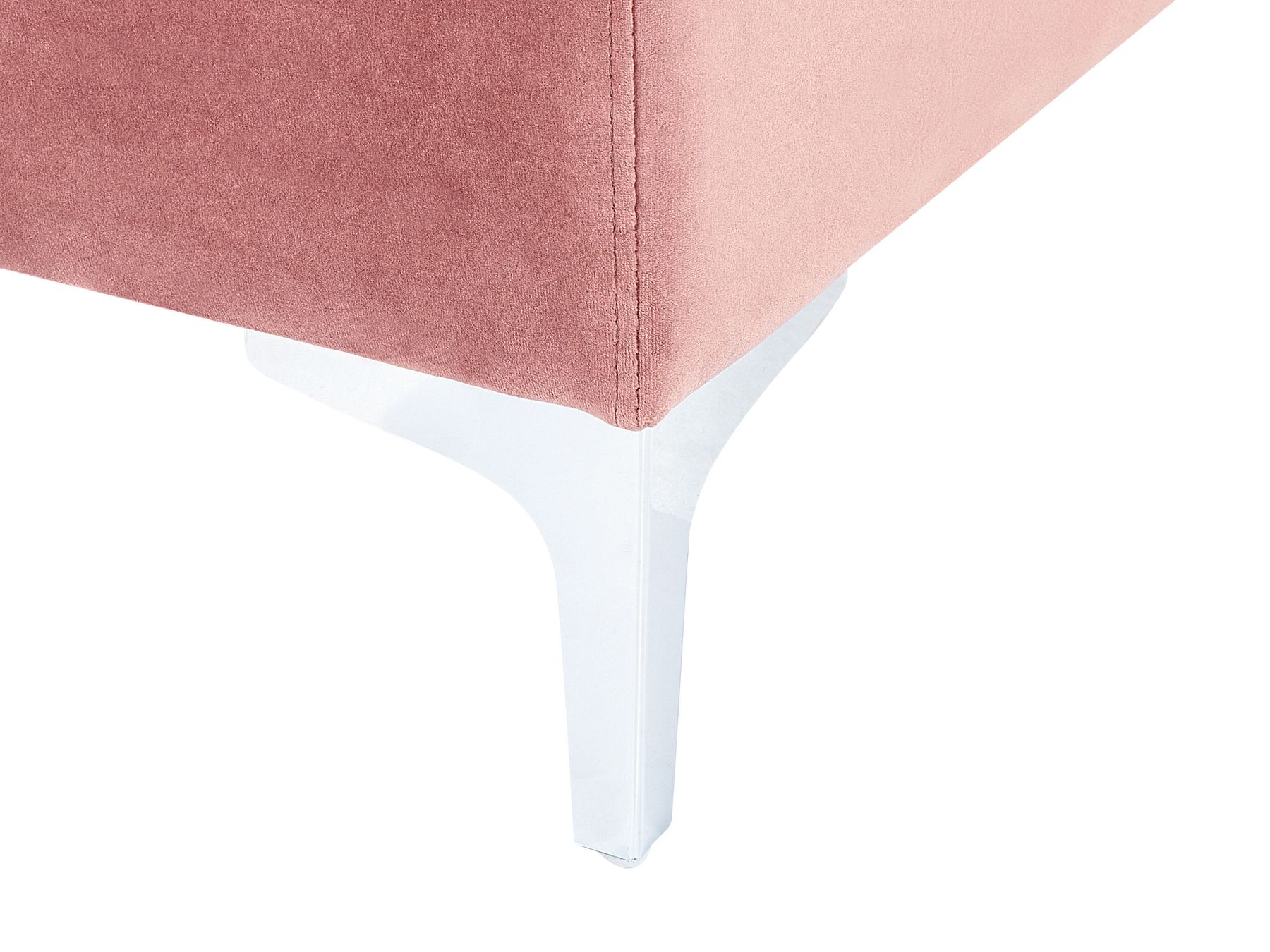 Canapé d'angle modulaire avec ottoman en velours Rose L300cmxl150cmxH84cm ZAVRIM