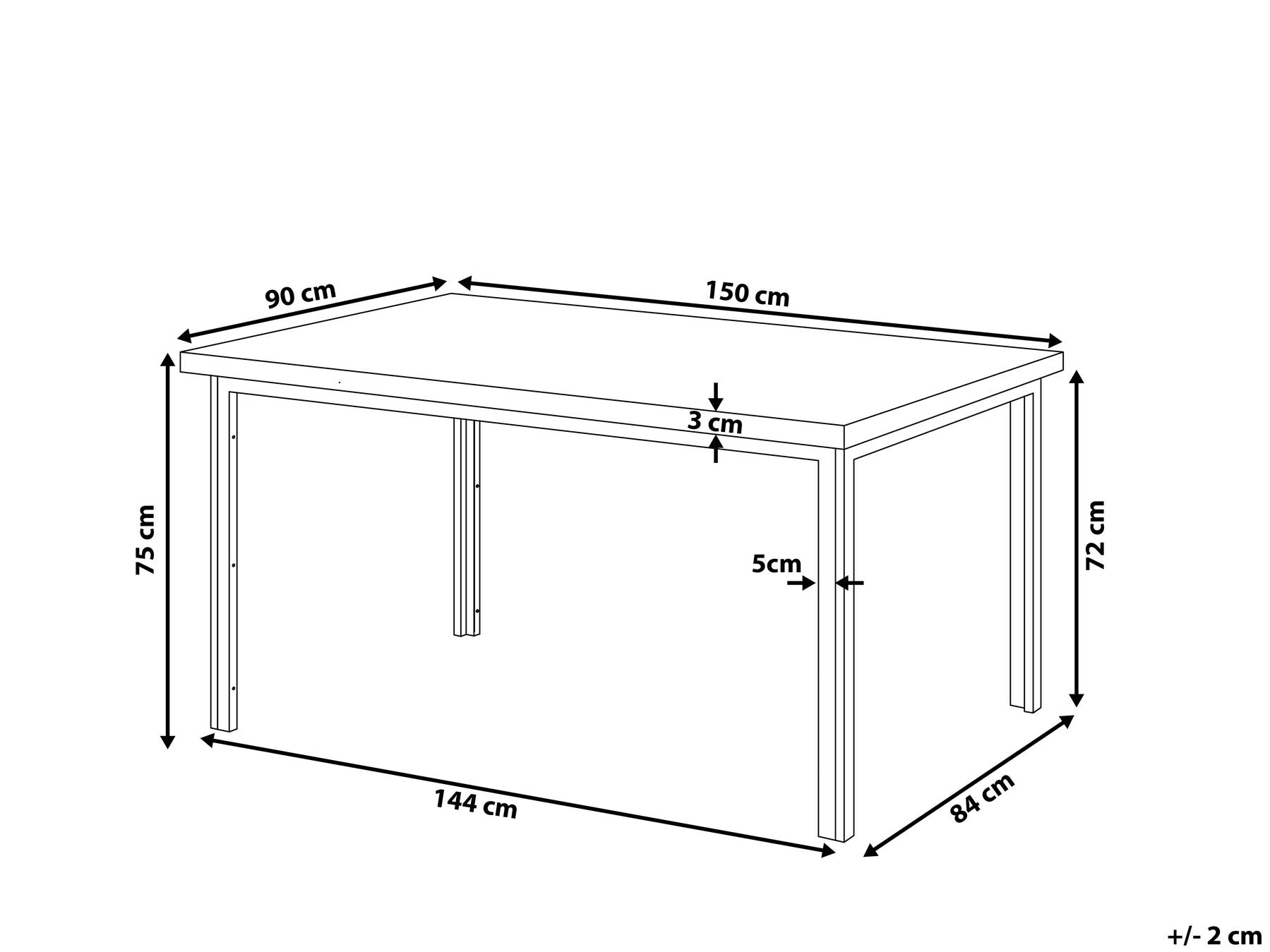 Table à manger Marron foncé style bistro L150cmxl90cmxH75cm ABERDE