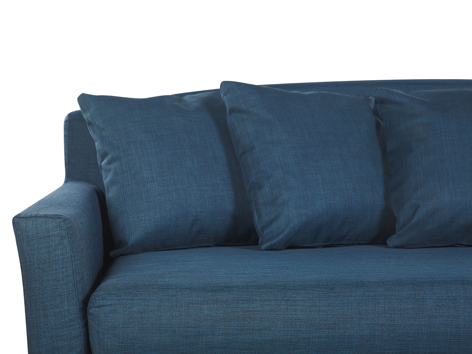 Canapé 3 places en tissu Bleu housse amovible L212cmxl107cmxH89cm KRYOS