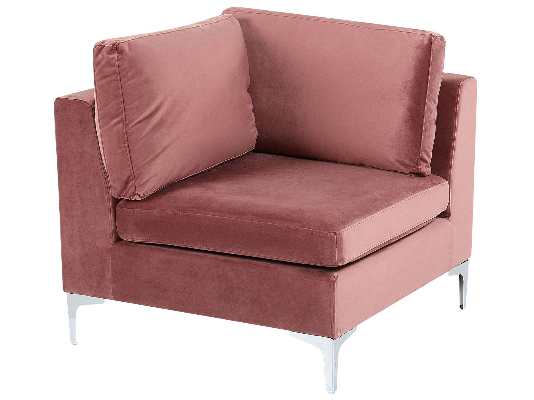 Canapé d'angle modulaire avec ottoman en velours Rose L300cmxl150cmxH84cm ZAVRIM