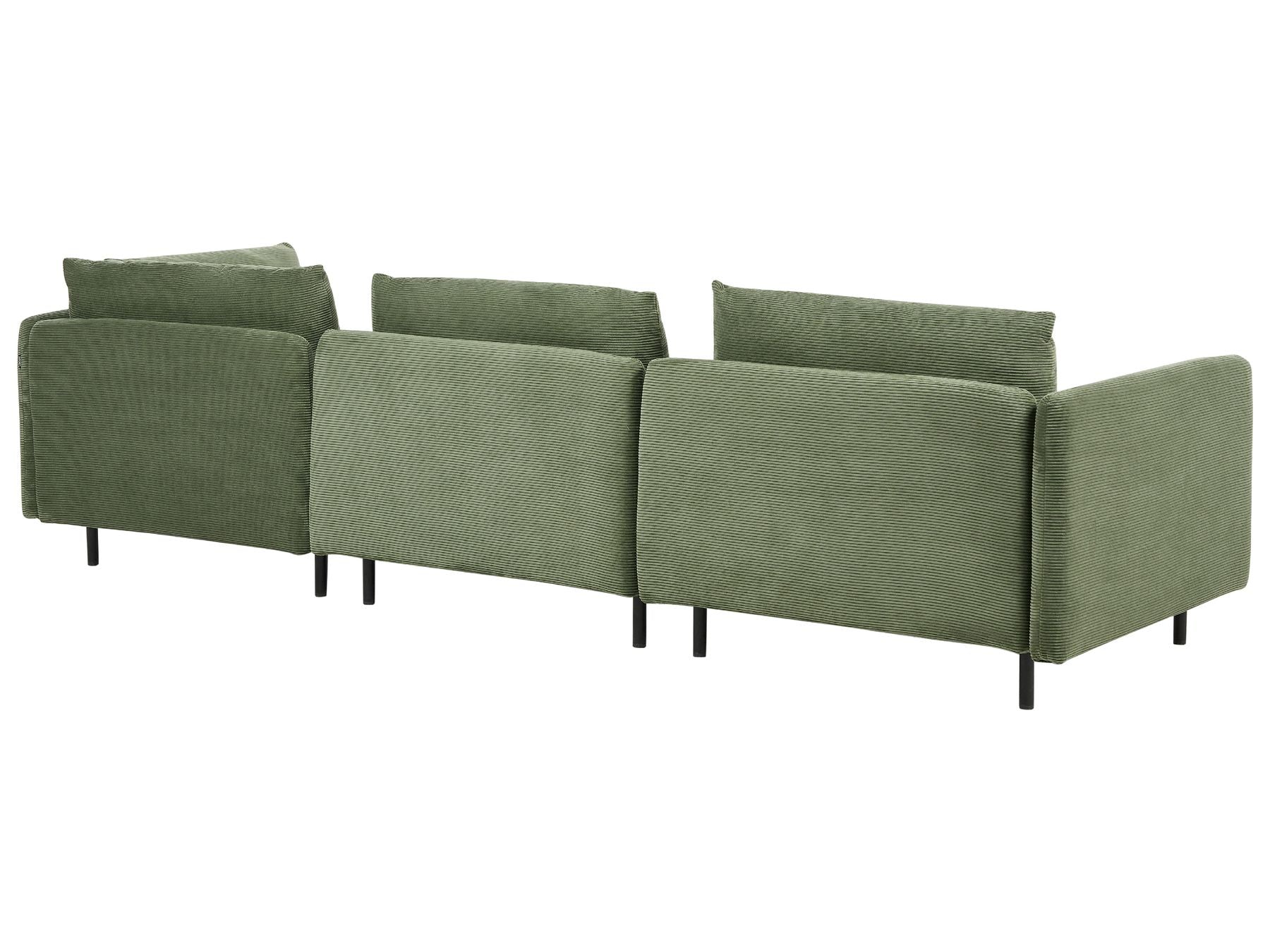 Canapé d'angle côté gauche en velours côtelé Vert L291cmxl151cmxH83cm MAGEVE