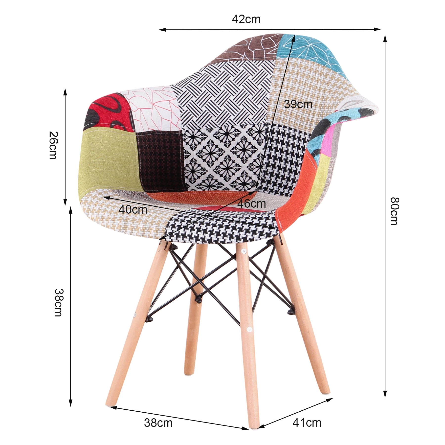 Ensemble x2 chaises Chic Design Patchwork