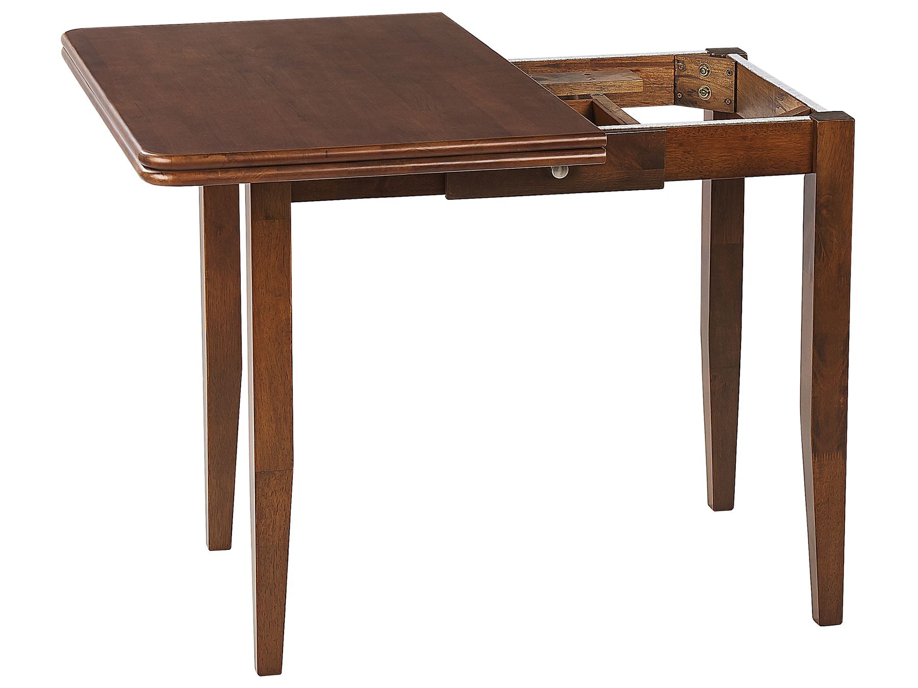 Table à manger extensible en bois d'hévéa Marron foncé de L90cm à L120cm MASIO