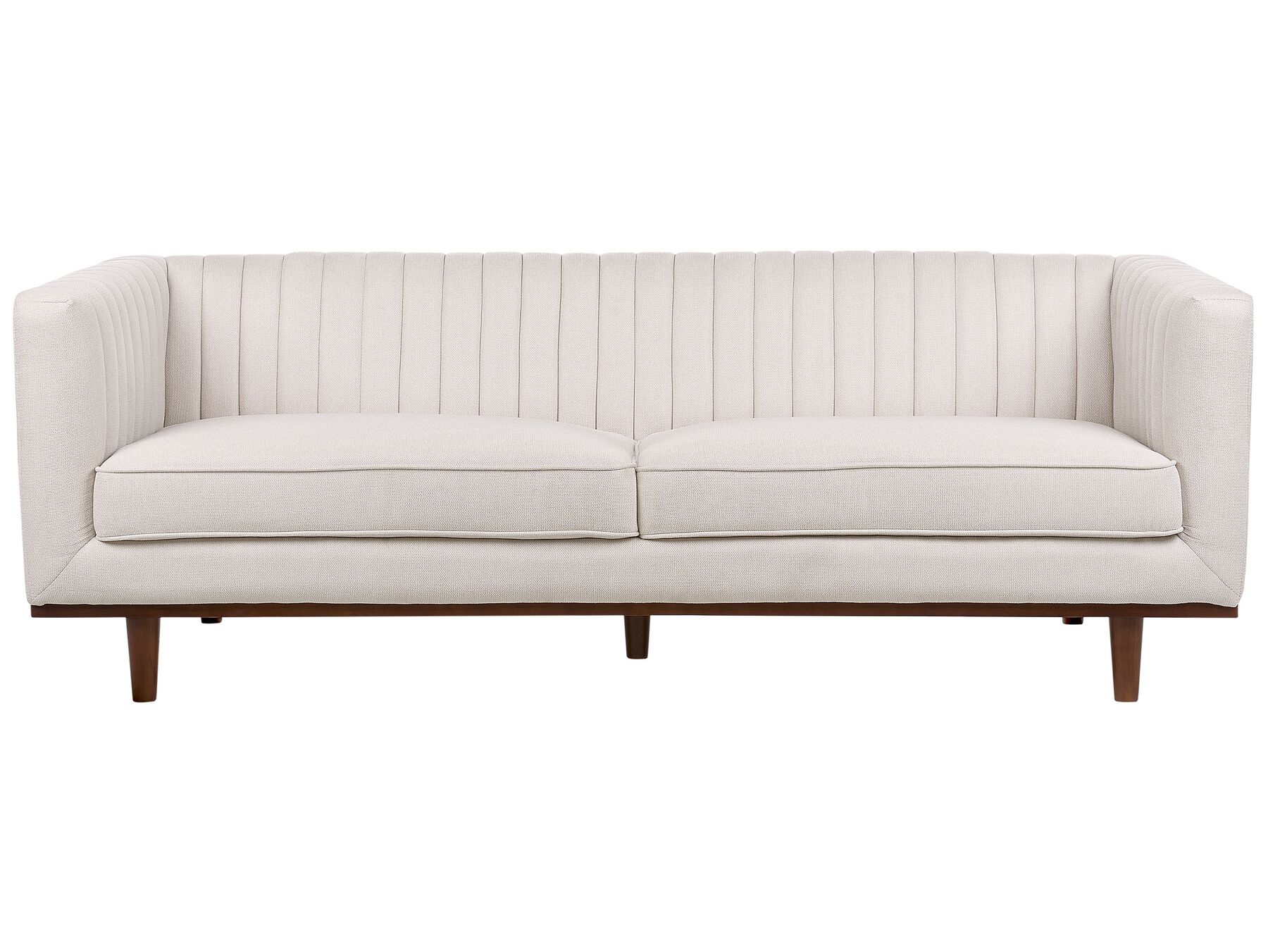 Canapé 3 places en tissu Beige L205cmxl82cmxH71cm MAGNA