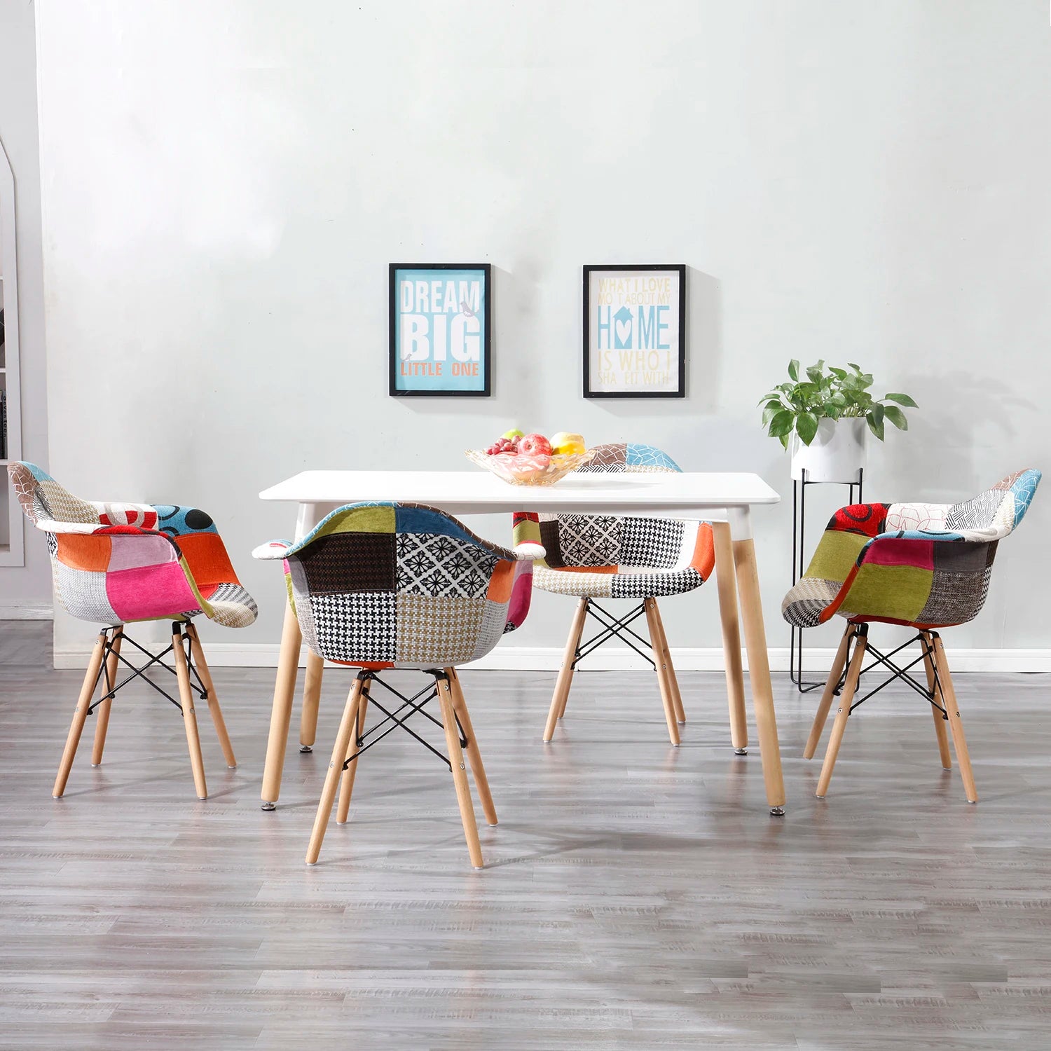 Ensemble x2 chaises Chic Design Patchwork