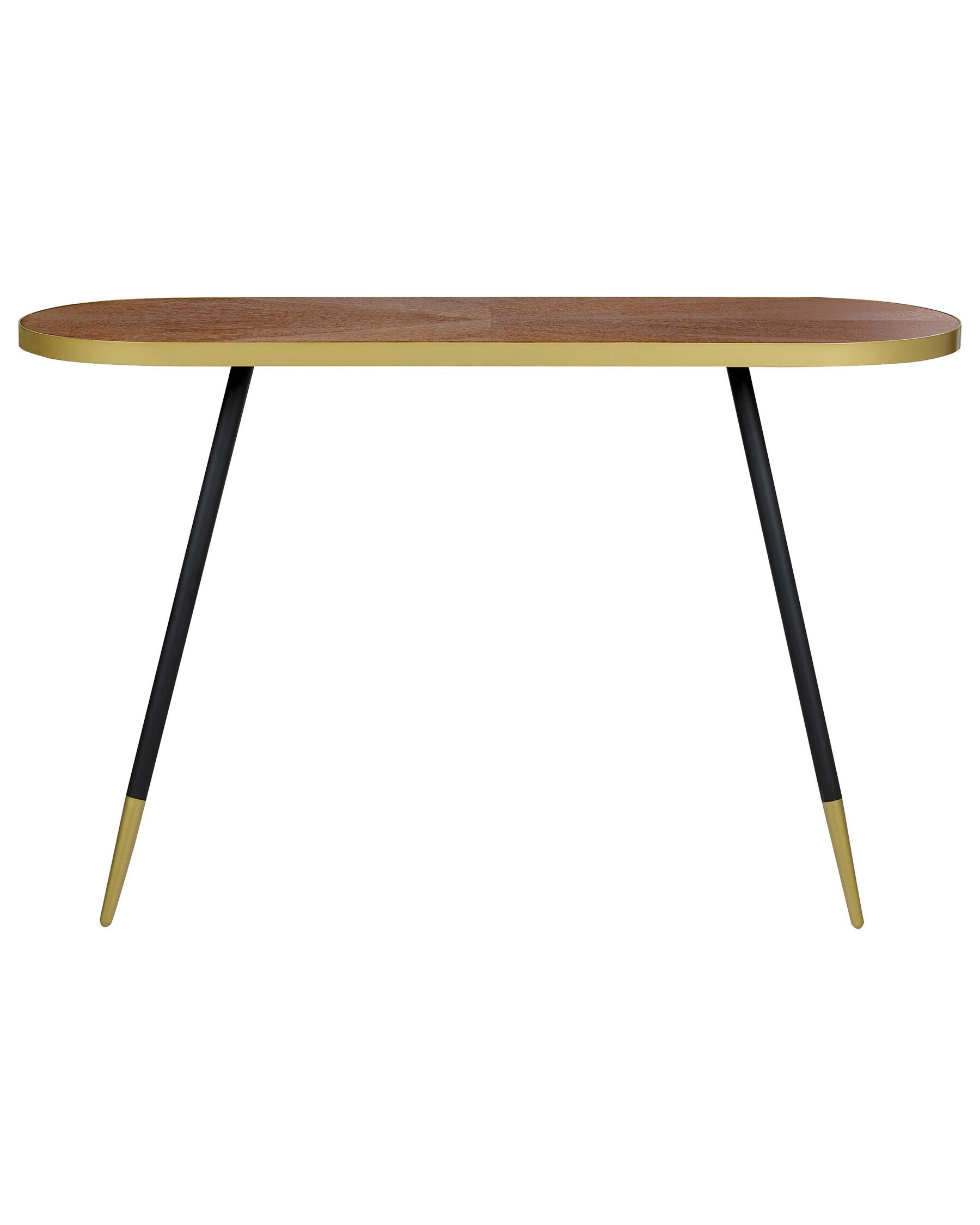 Console en bois foncé avec pieds dorés L121cmxl41cmxH72cm DIVARLI