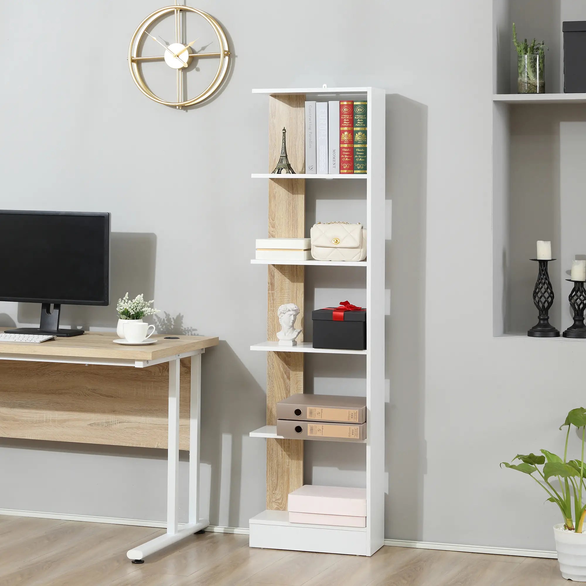 Bibliothèque étagère 5 Compartiments ouverts Design L45cmxl21cmxH170cm DJILALI