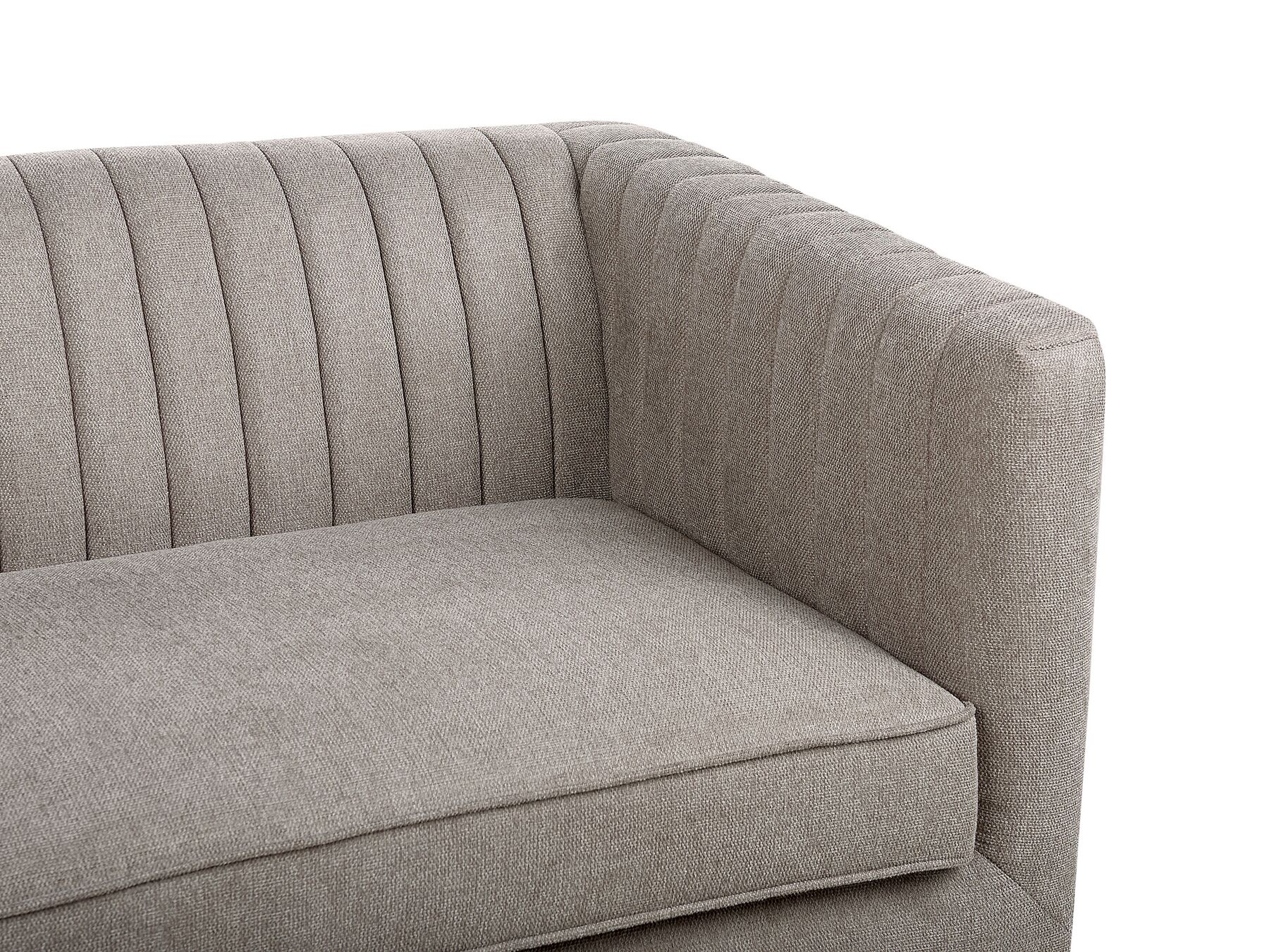 Canapé 3 places en tissu Marron clair L205cmxl82cmxH71cm MAGNA