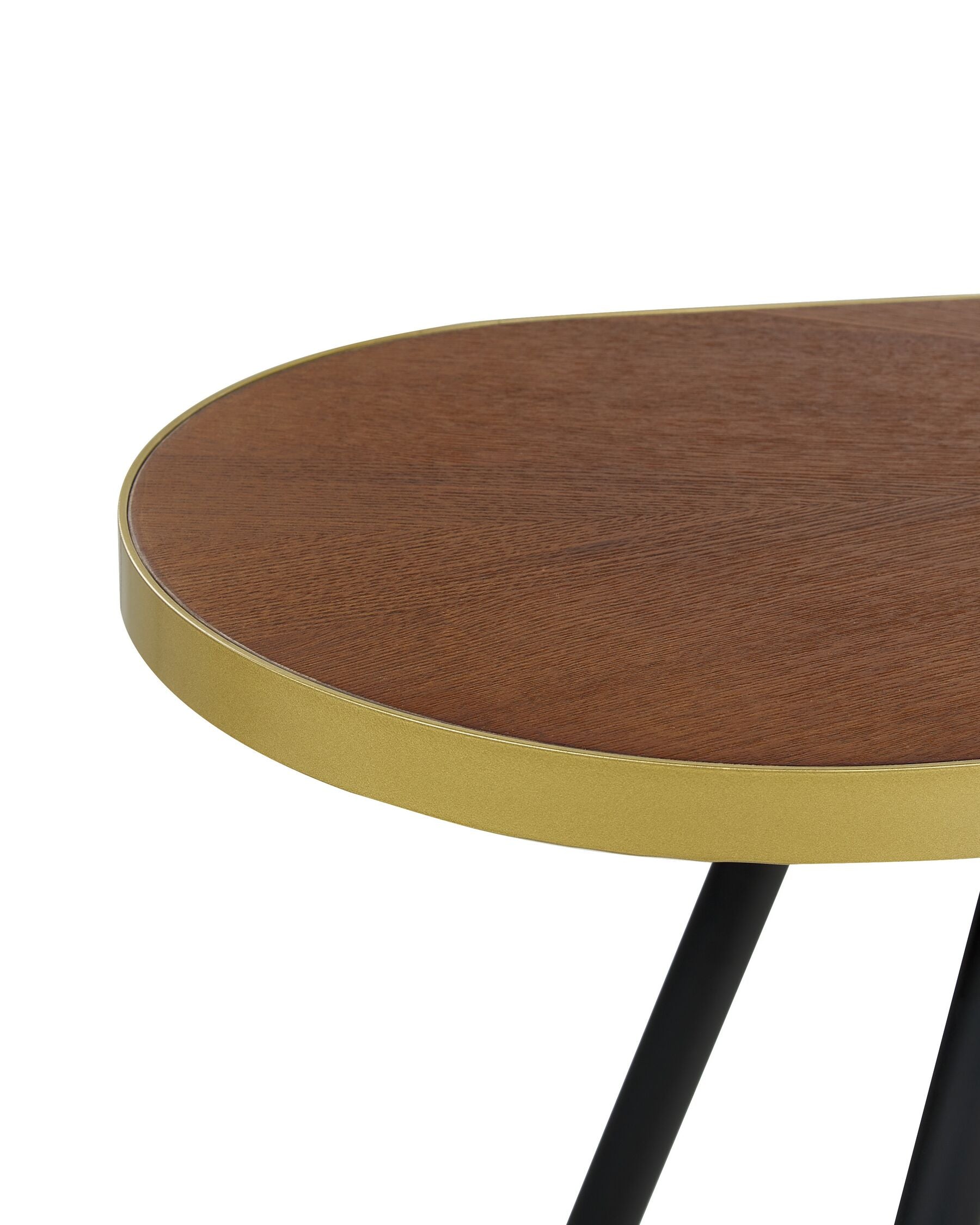 Console en bois foncé avec pieds dorés L121cmxl41cmxH72cm DIVARLI