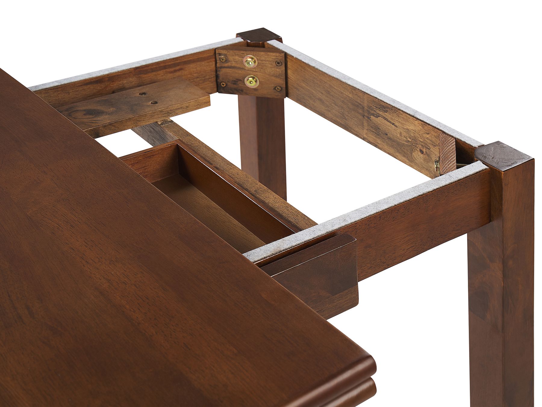 Table à manger extensible en bois d'hévéa Marron foncé de L90cm à L120cm MASIO