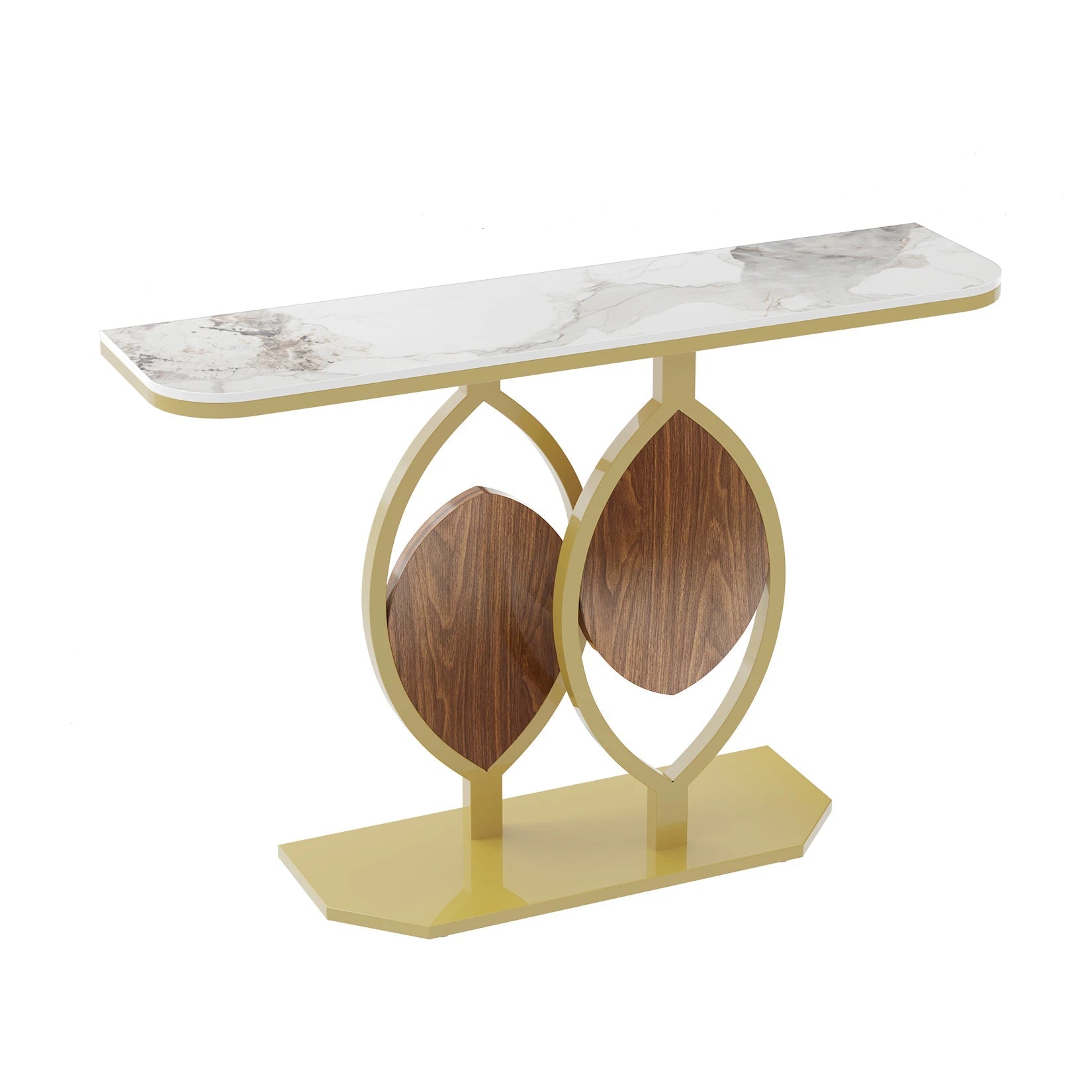 Table console dorée L120xl30xH78cm LEAF