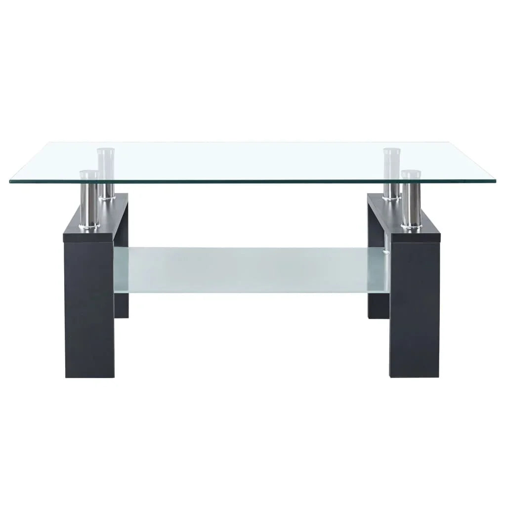 Table Basse Transparente en Verre Trempé L95xl55xH40cm ZOU