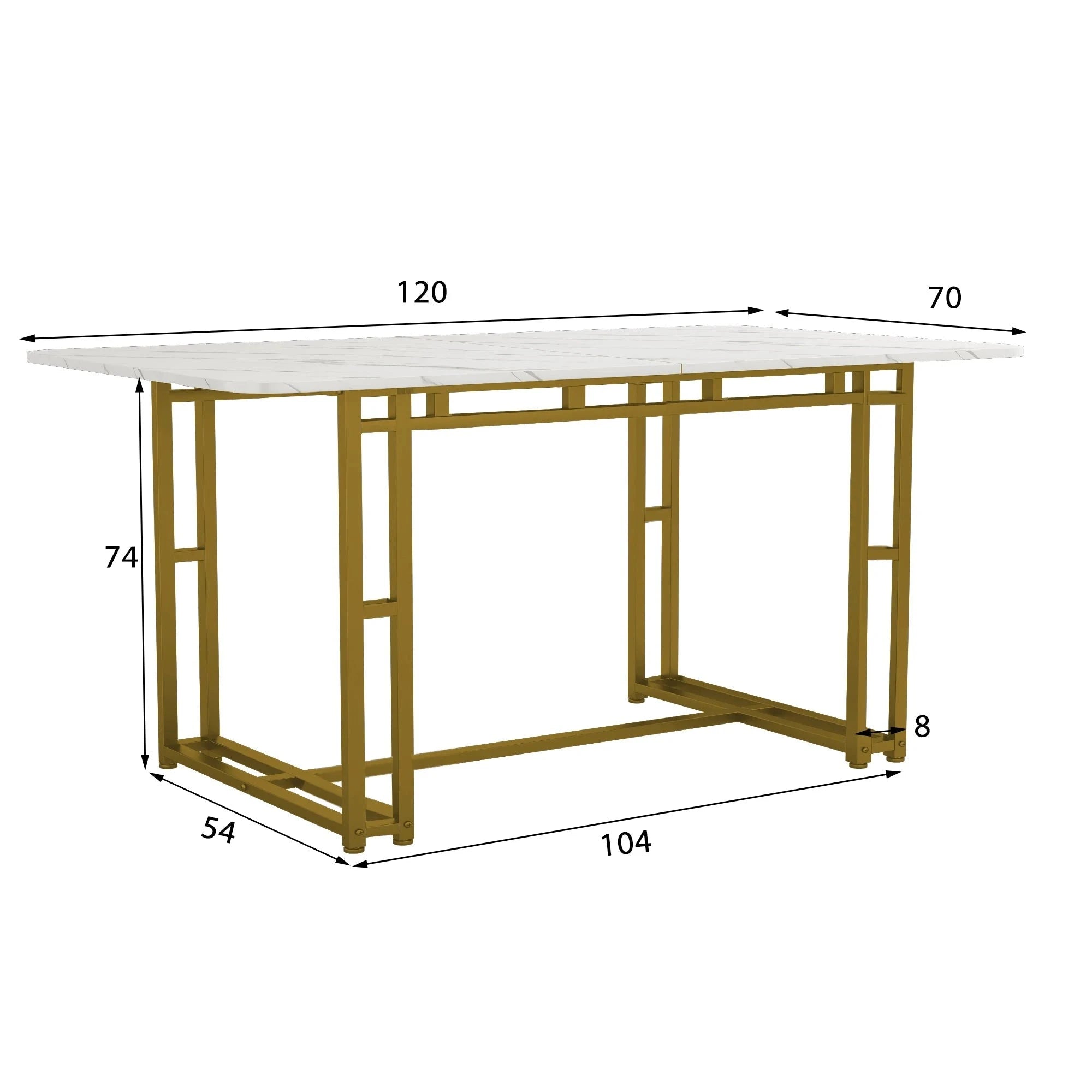 Table à Manger Design style marbre doré L120xl70xH74cm SIA