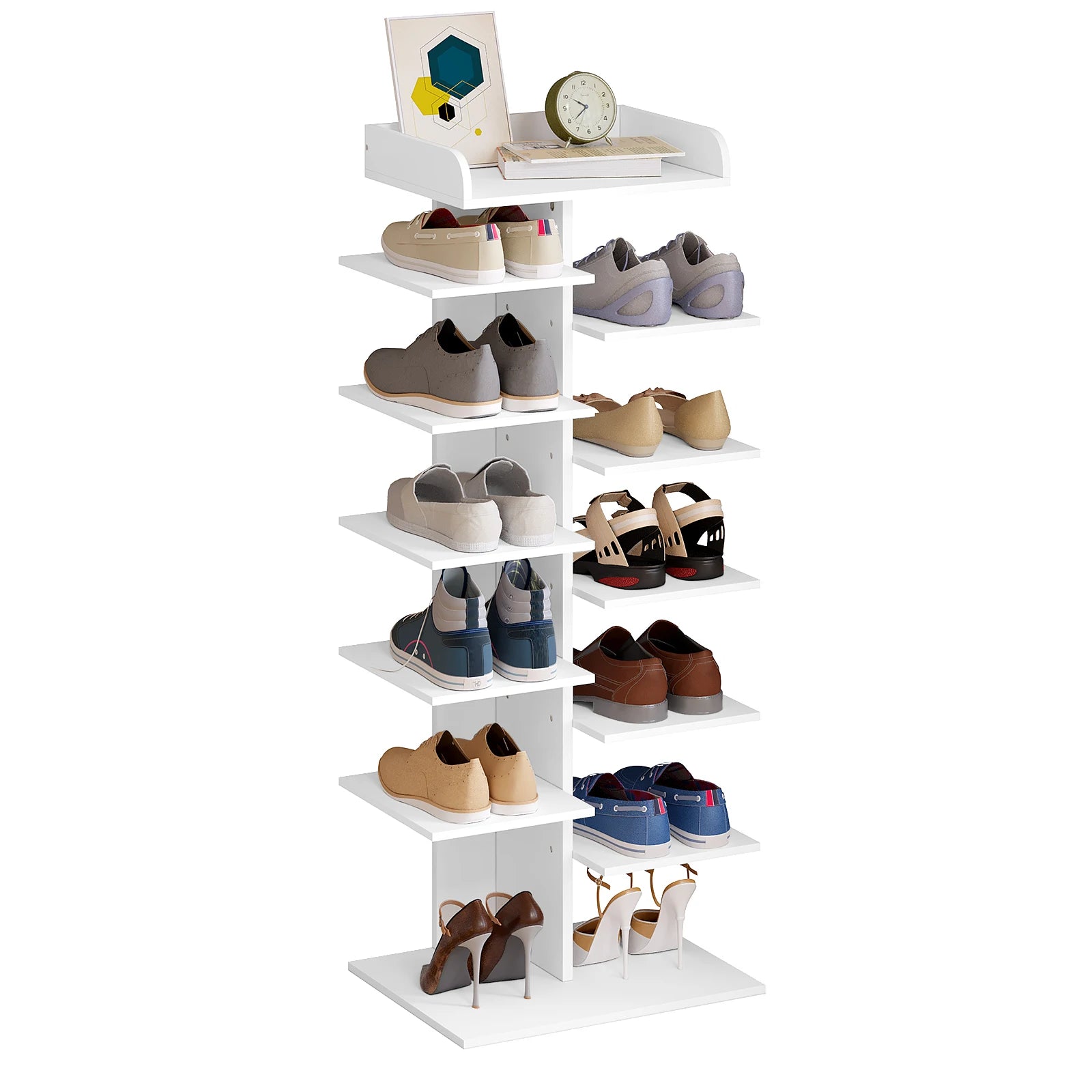 Meuble Chaussure 11 étages avec plateau L50xl30x114cm MIMA