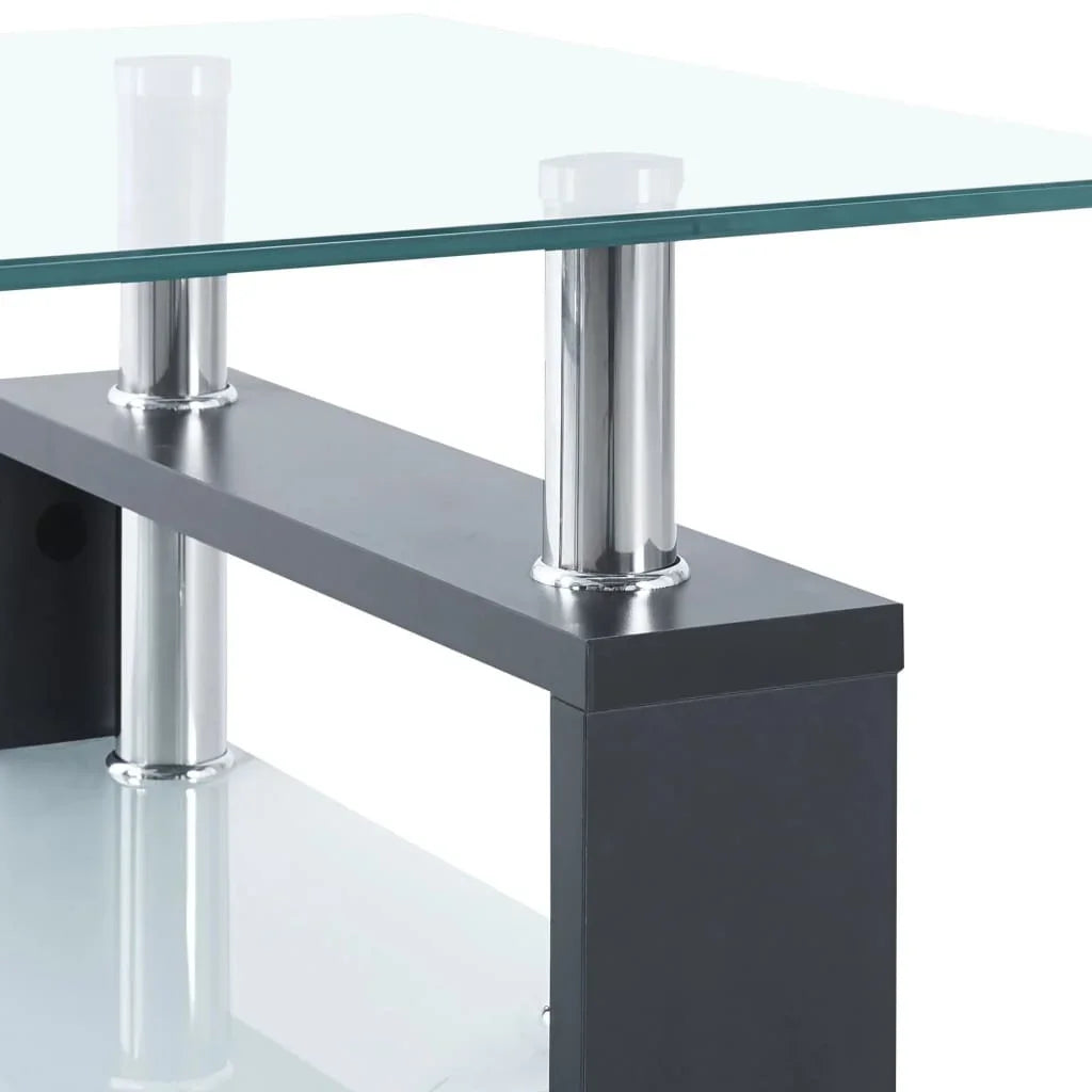 Table Basse Transparente en Verre Trempé L95xl55xH40cm ZOU