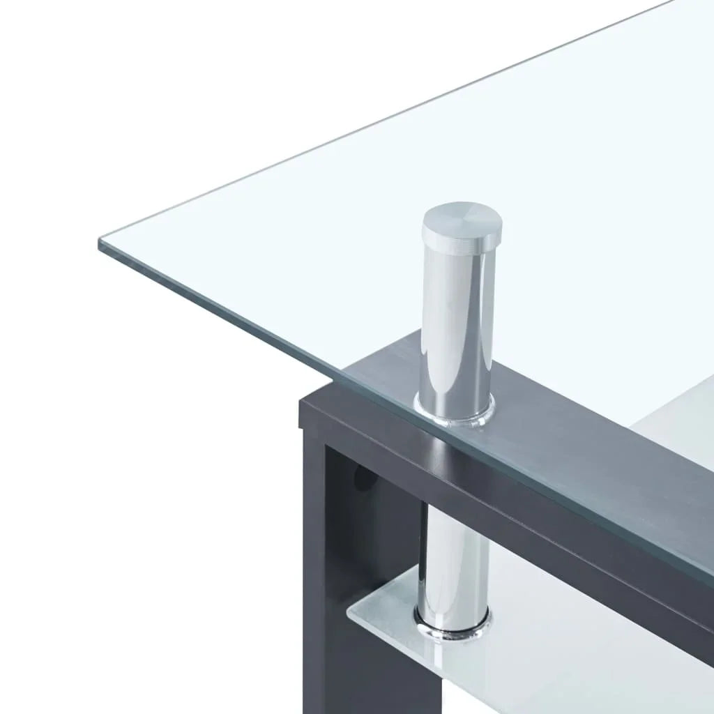 Table Basse Transparente en Verre Trempé L95xl55xH40cm ZOU