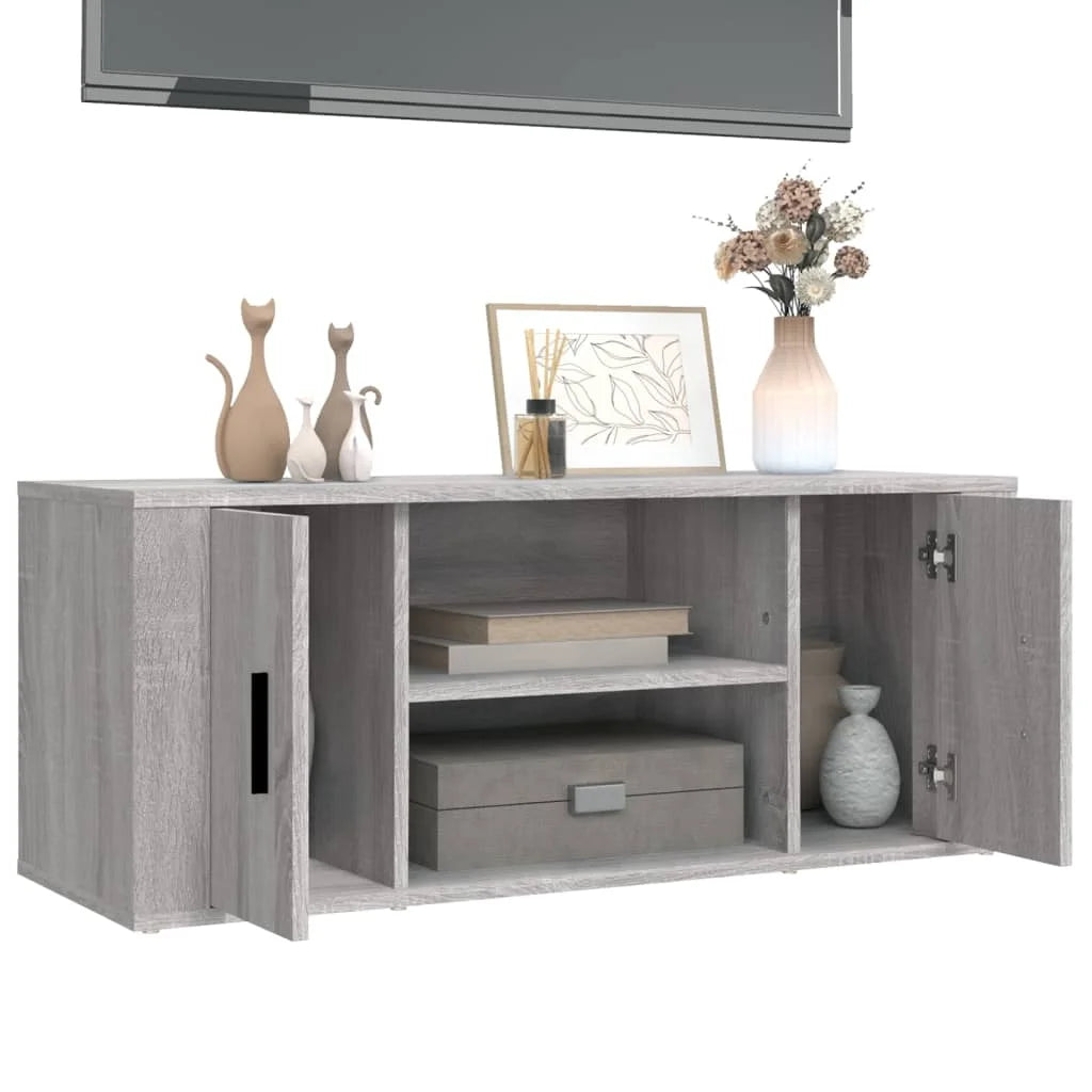 Meuble TV Gris L100xl35xH40cm SONOMA