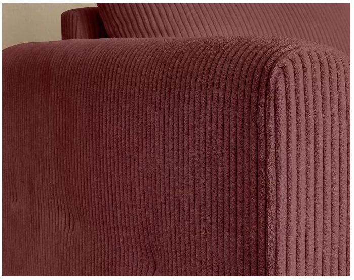 Canapé 3 places en velours côtelé Terracotta L210cmxP93cmxH81cm PURA