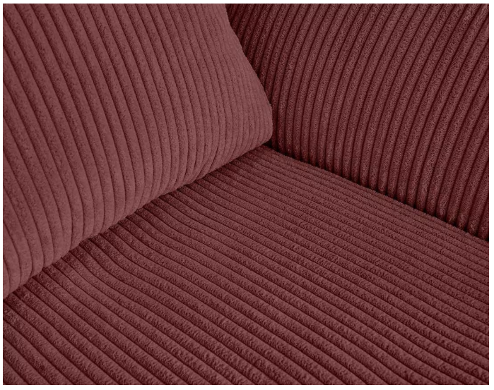 Canapé 3 places en velours côtelé Terracotta L210cmxP93cmxH81cm PURA