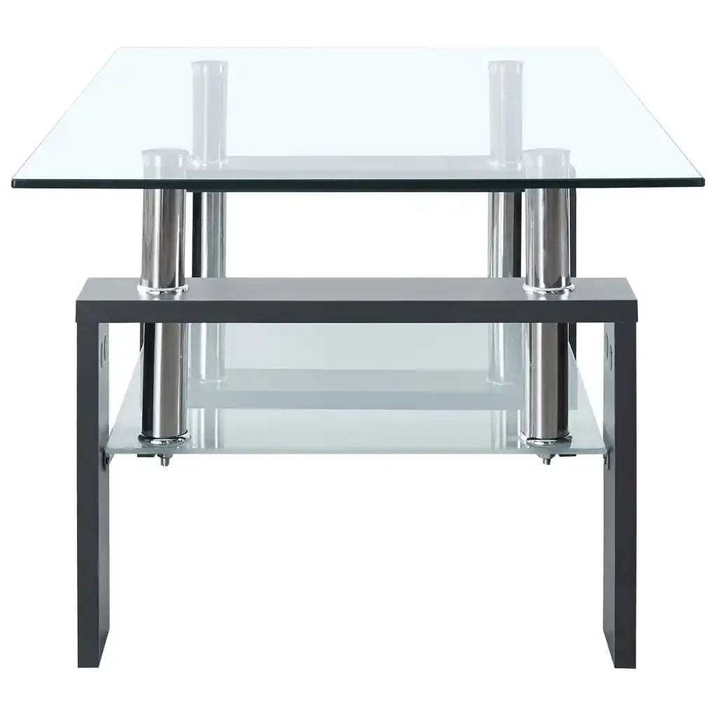 Table Basse Transparente en Verre Trempé L95xl55xH40cm ZOU