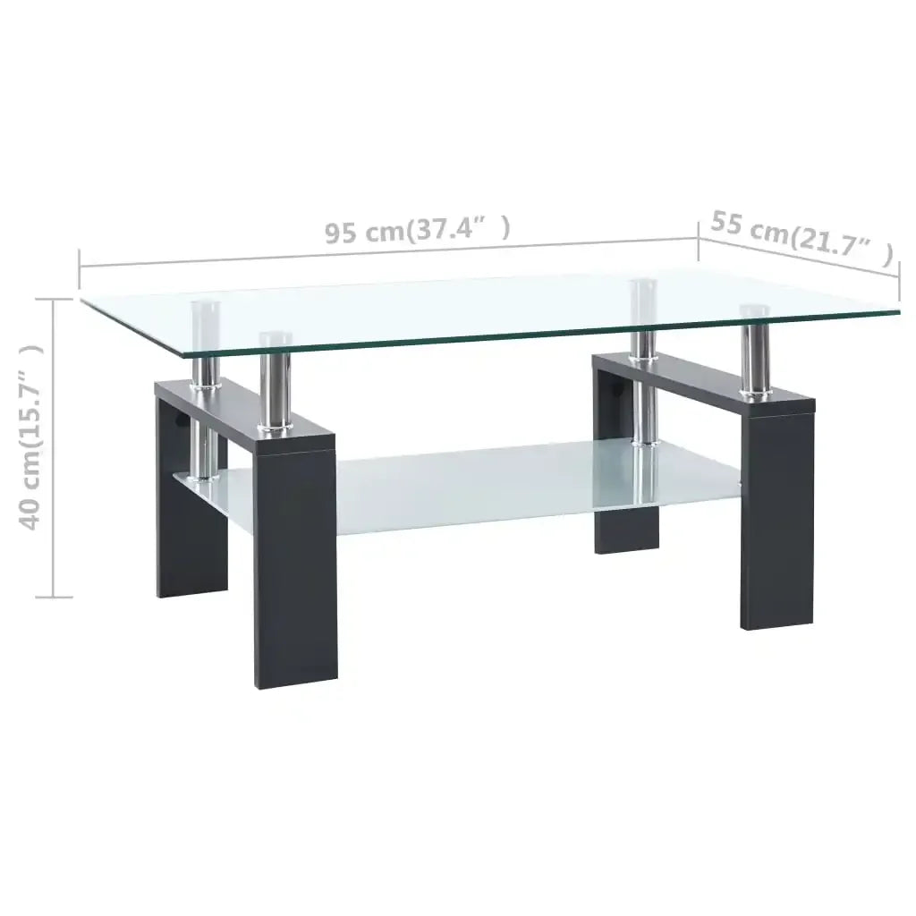 Table Basse Transparente en Verre Trempé L95xl55xH40cm ZOU