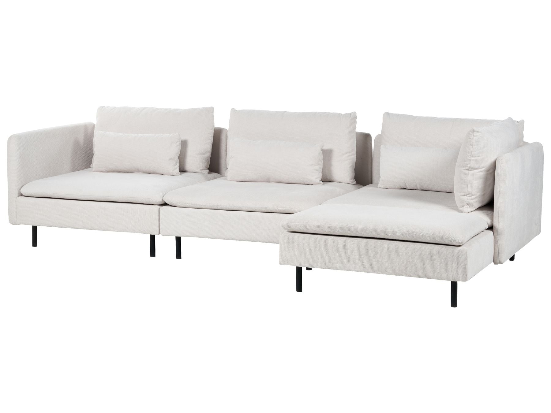 Canapé d'angle côté gauche en velours côtelé Beige L291cmxl151cmxH83cm MAGEVE