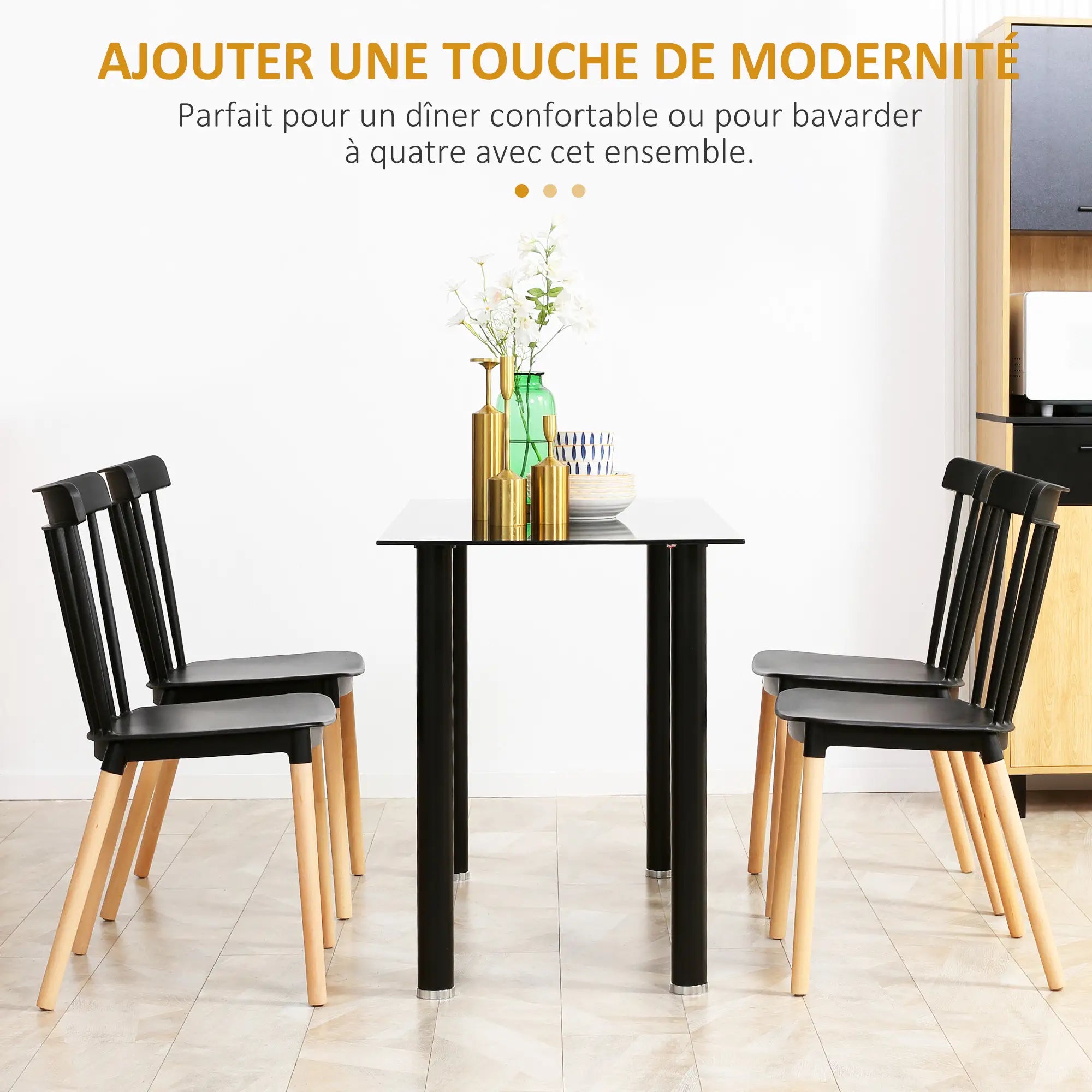 Ensembles x4 Chaises style scandinave Noir GOUNT